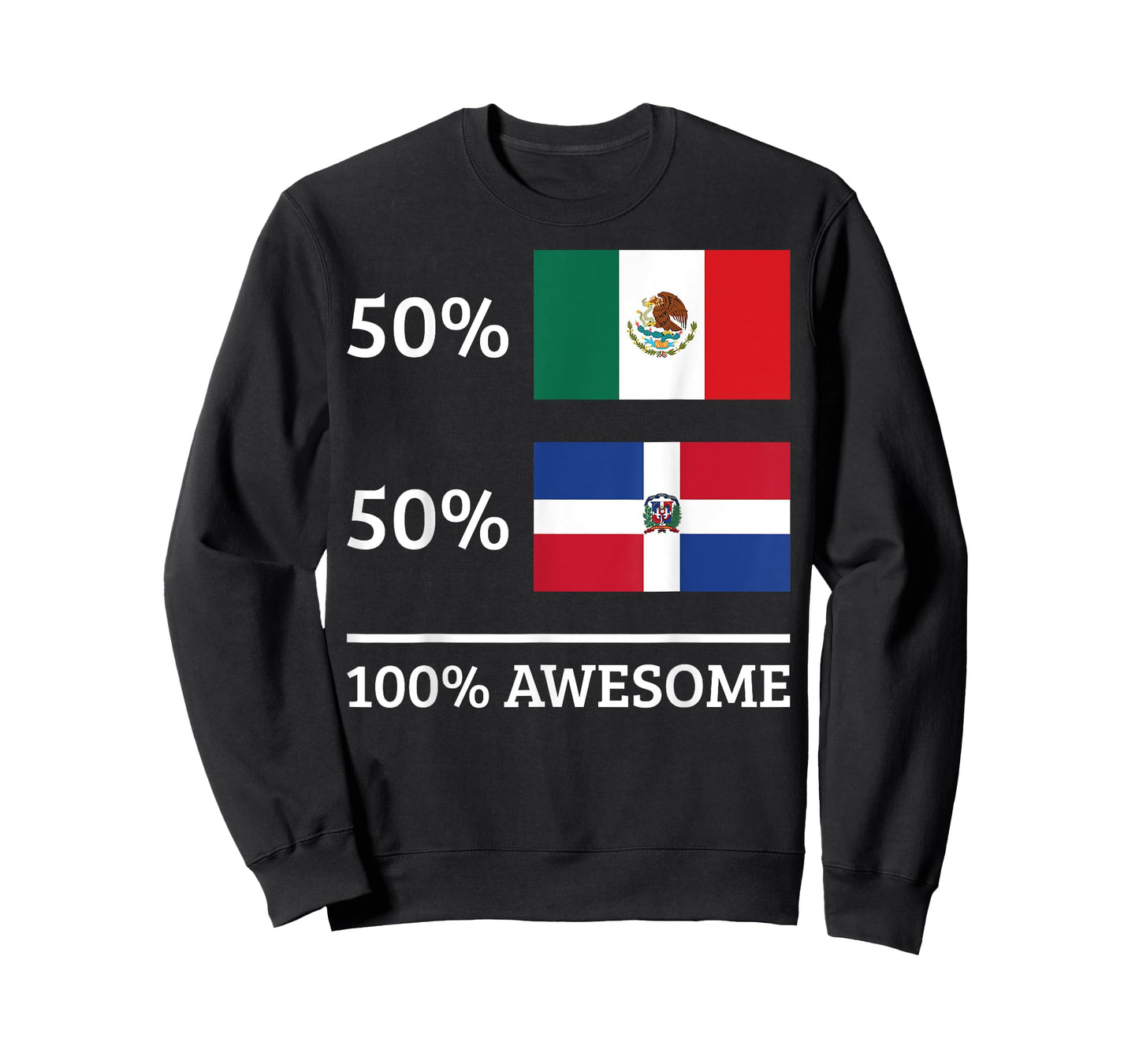 50% Mexican 50% Dominican Republic Mexico Flag Heritage T-Shirt
