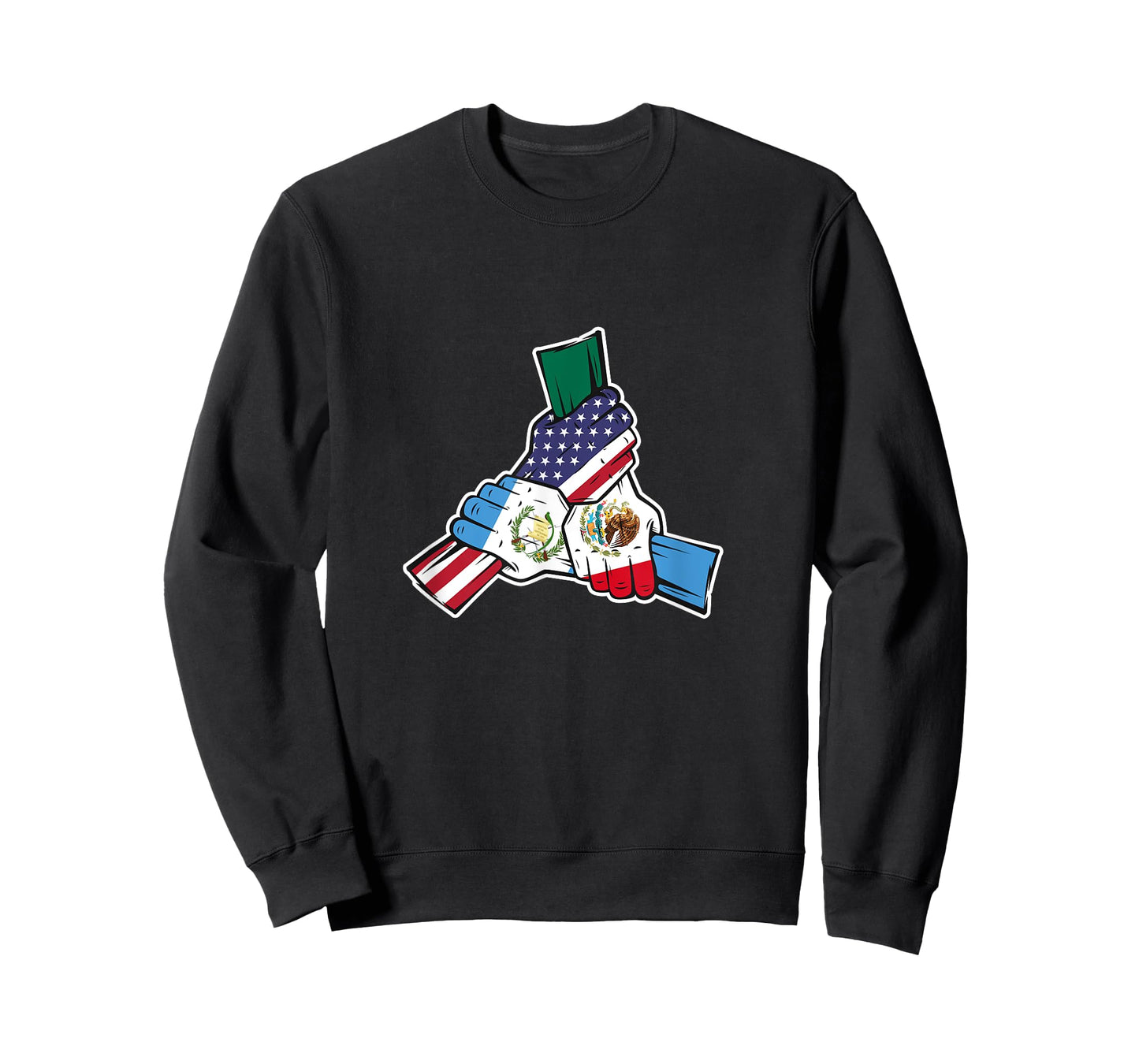 Holding Hands. Mexico, Guatemala Roots and USA Flag T-Shirt