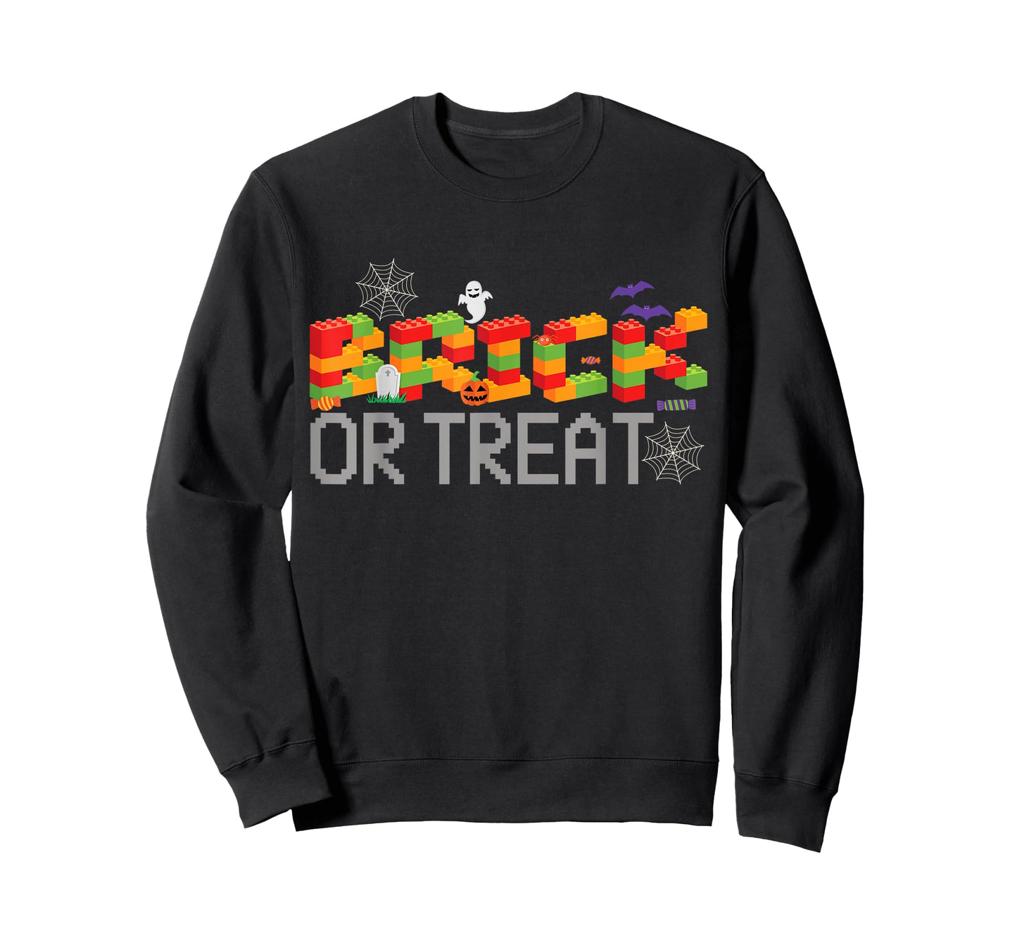 Brick Or Treat Halloween Brick Master Builder Block Building T-Shirt