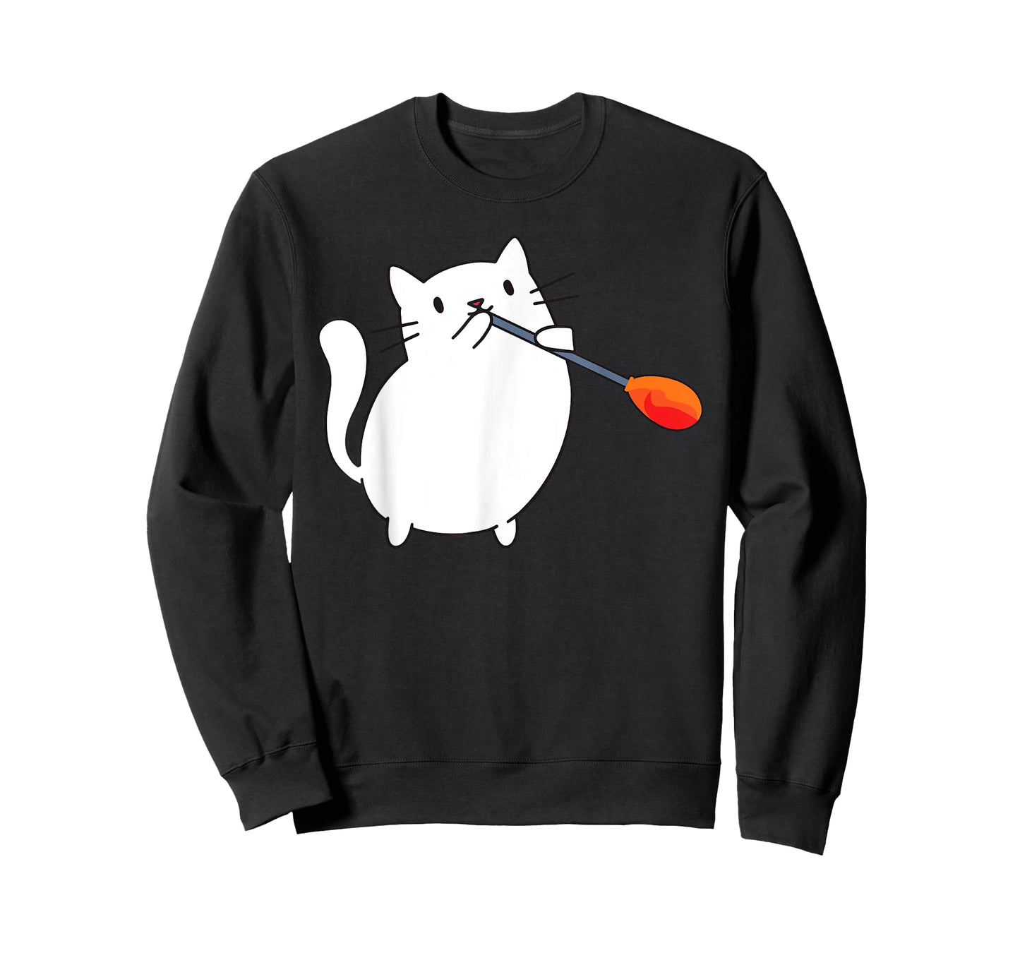 Glassworkers Gift Ideas Glassblowing Lover Cat Cute Funny Glassmith Glassblowing T-Shirt - Black, Unisex-Adults & Enthusiasts, Unisex, Short Sleeve, T-Shirt, All Seasons, Cartoon Pattern, Cat Theme