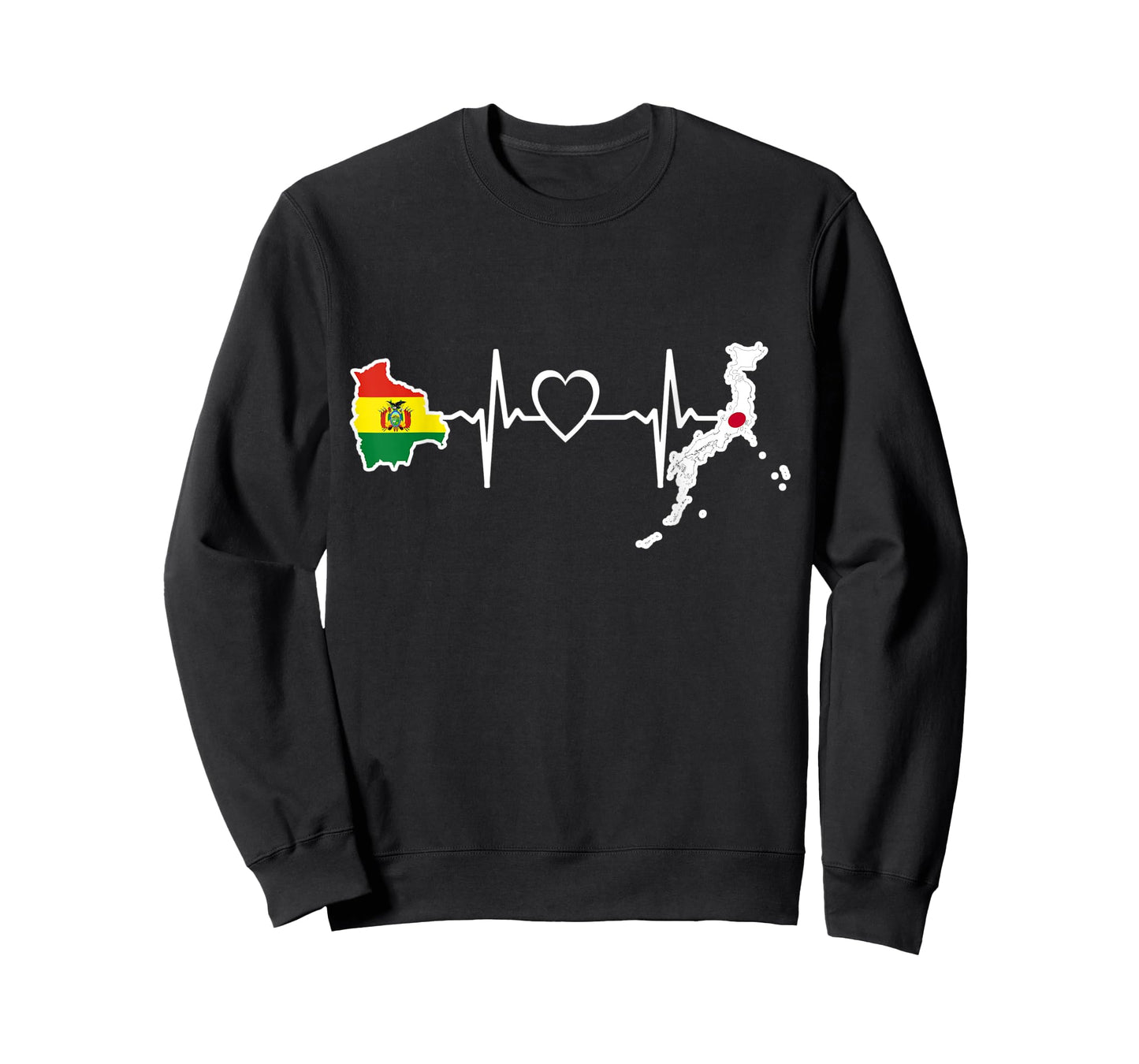 Bolivia Japan Flag - Japanesse Bolivian Heartbeat T-Shirt