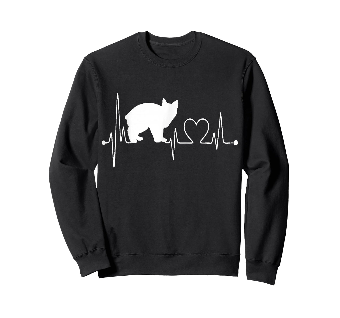 Manx Cat Heartbeat EKG Funny I Love My Manx Cat Pet Owner T-Shirt