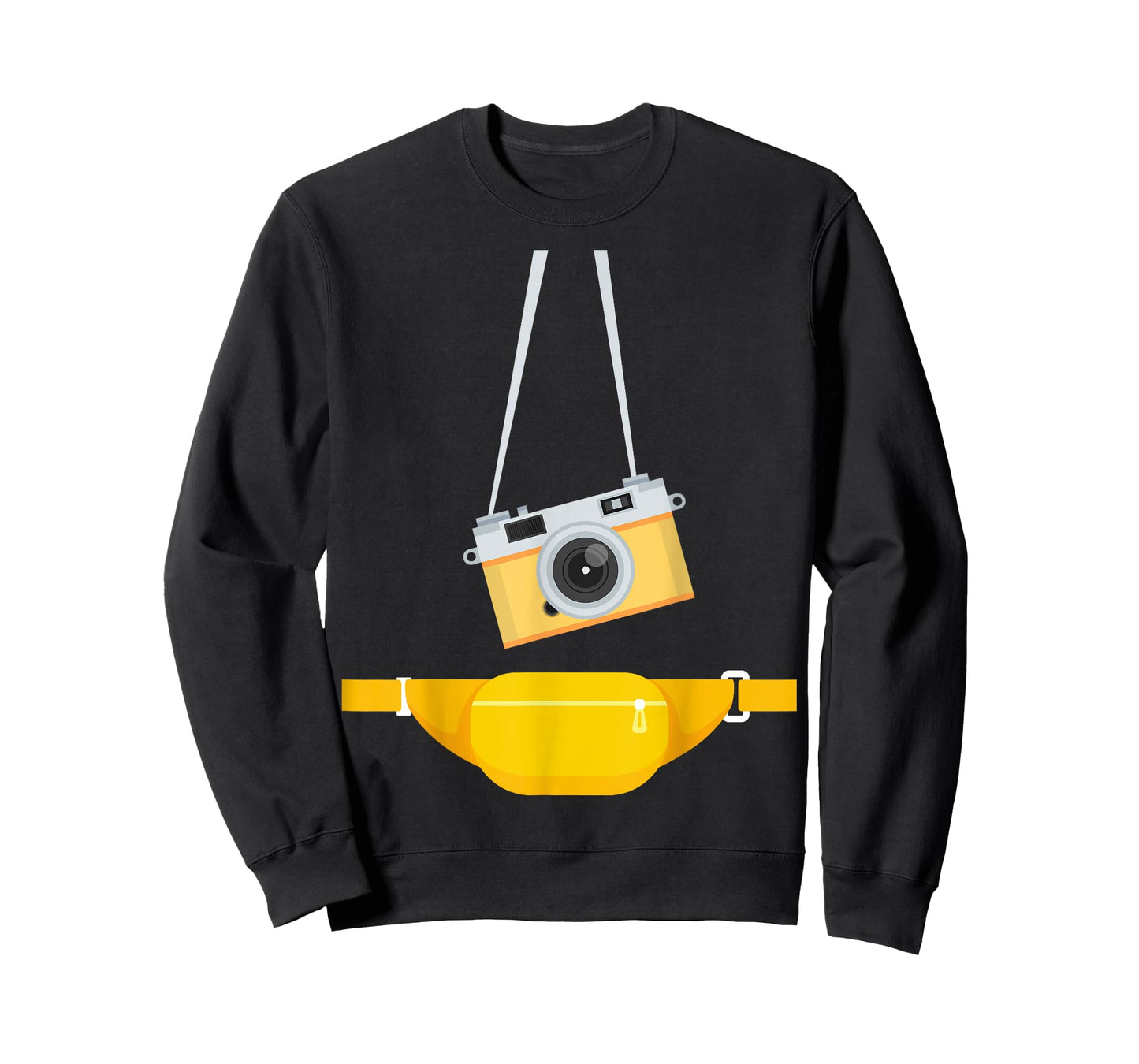 Fake Tourist Photographer Strap Hanging Camera & Bum Bag T-Shirt