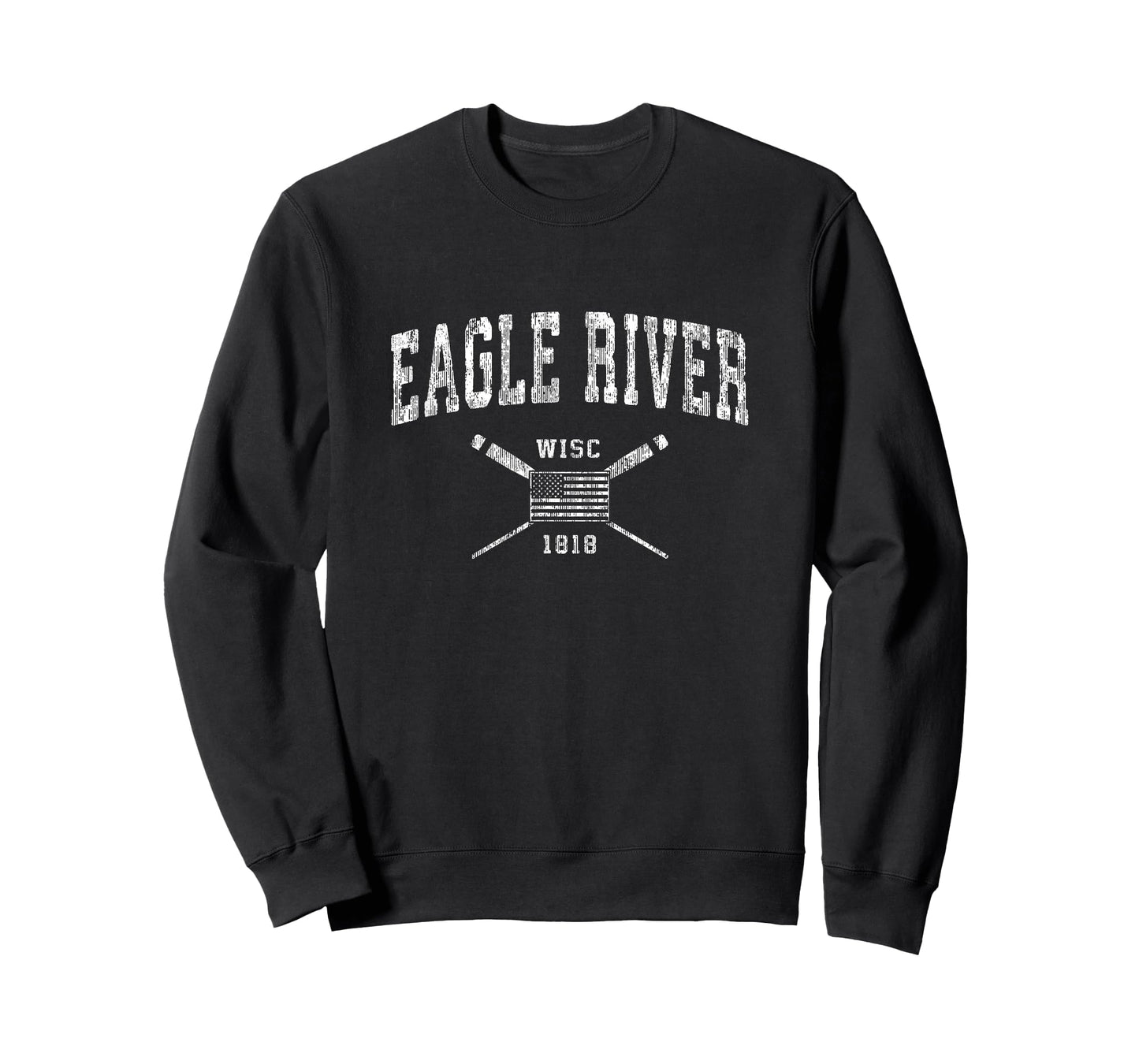 Eagle River WI Nautical T-Shirt Vintage US Flag Tee T-Shirt