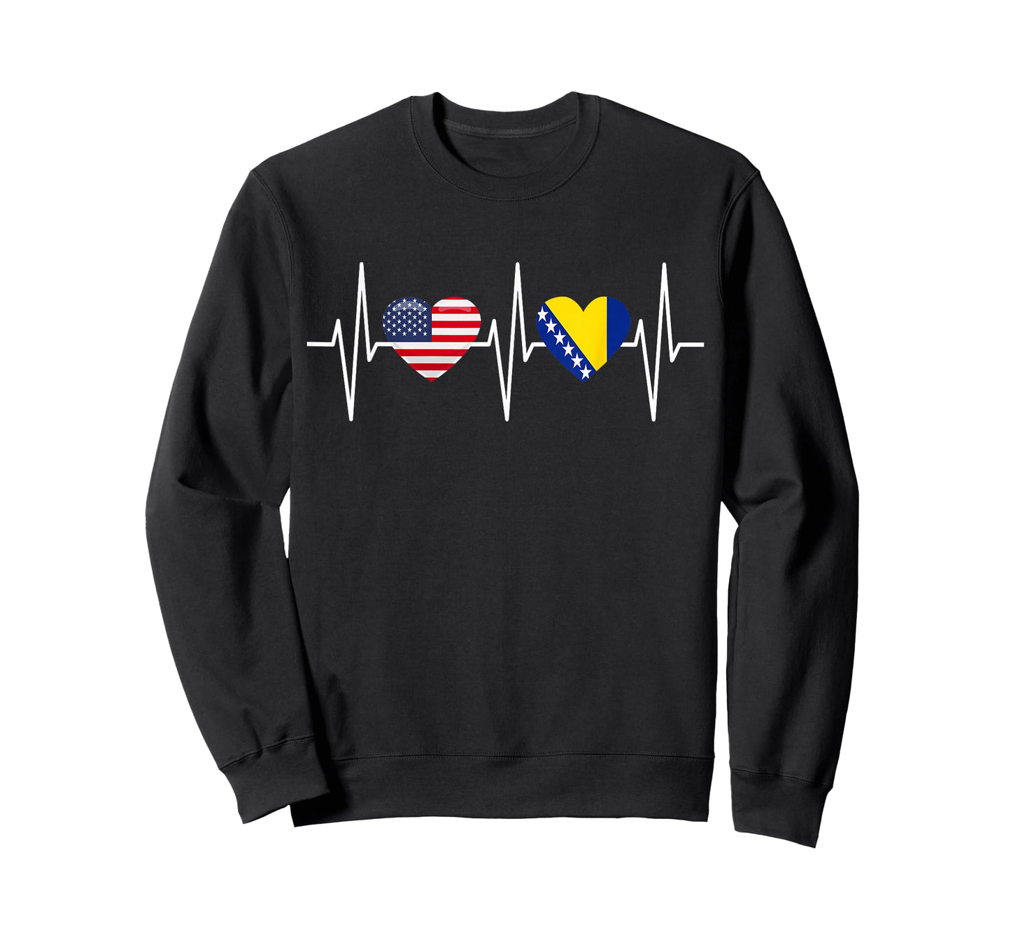 USA Bosnia and Herzegovina Shirt America Bosnian Flag Heart T-Shirt