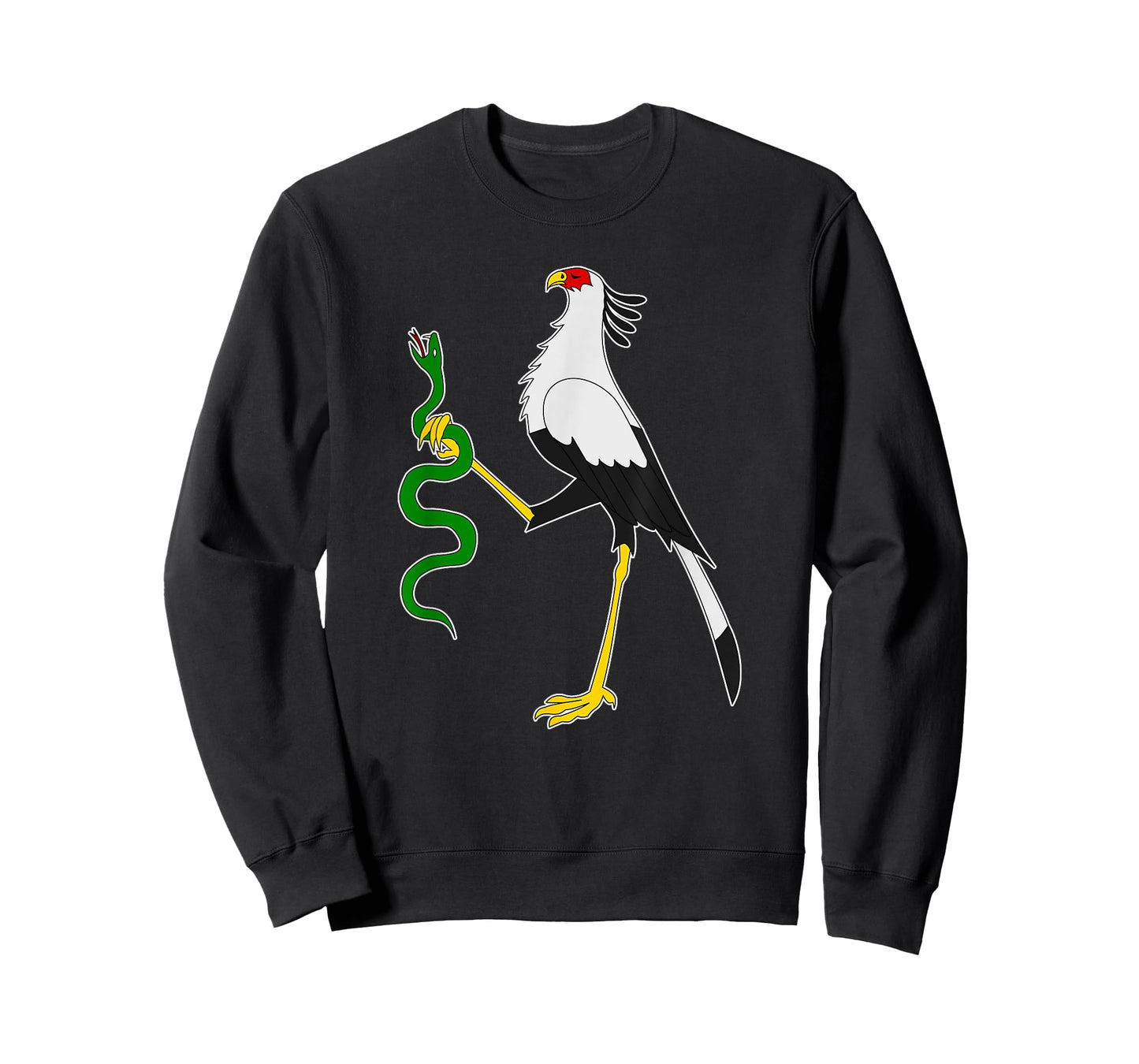 Secretary Bird Holding A Snake TShirt Gift Graphic Tee T-Shirt