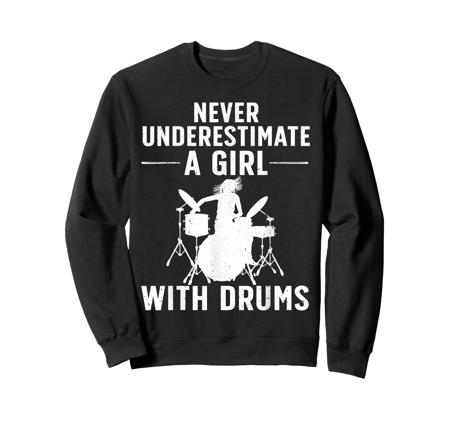Funny Drummer Design For Women Girls Kids Drums Player Lover T-Shirt