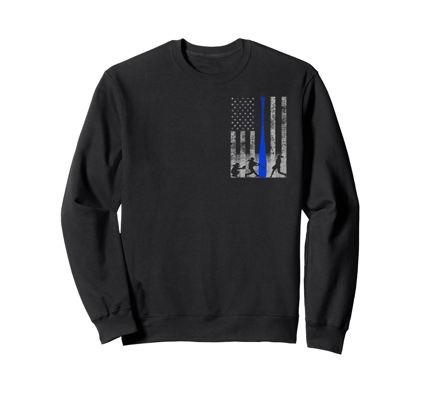 Blue Softball Flag Shirt - Blue Bat Softball Flag T-Shirt