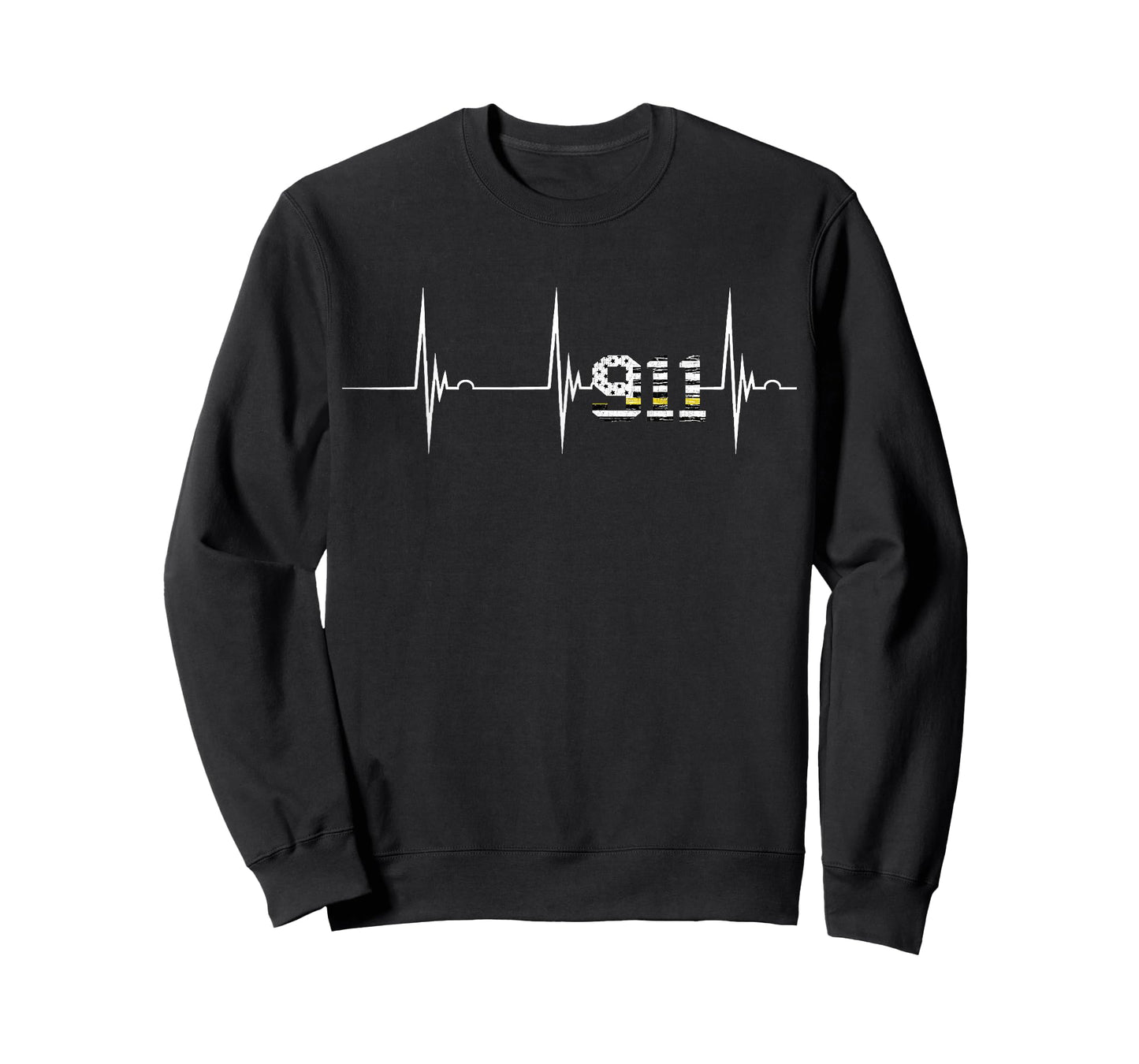 Dispatcher 911 Vintage USA Flag Heartbeat EKG Pulse Dispatch T-Shirt Small