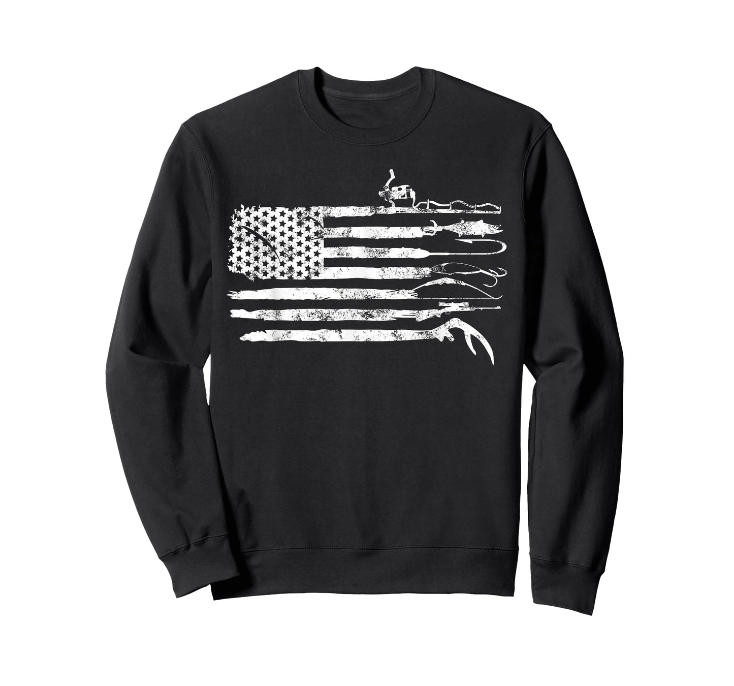 Hunting Fishing American Flag Patriotic T-Shirt