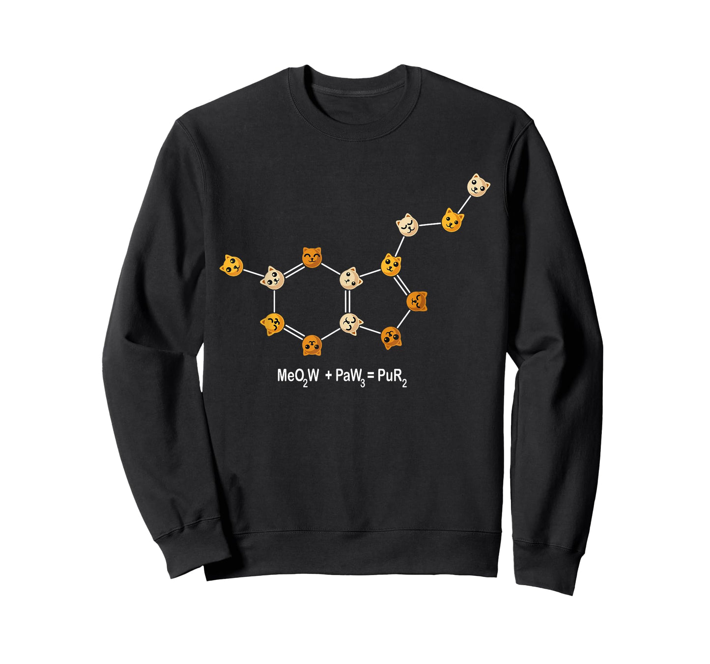 Funny Cat Chemistry Pun Molecule Science Cat Lover T-Shirt for Men Women Kids