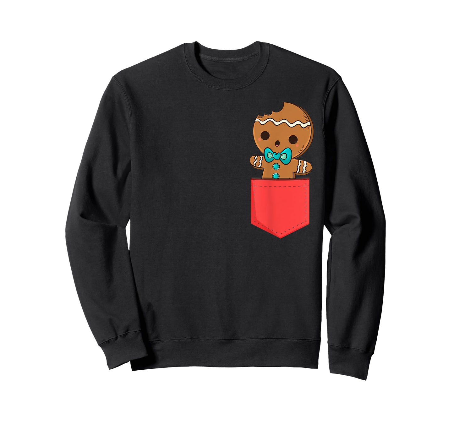 Cute Pocket Gingerbread Man Christmas In Pocket T-Shirt