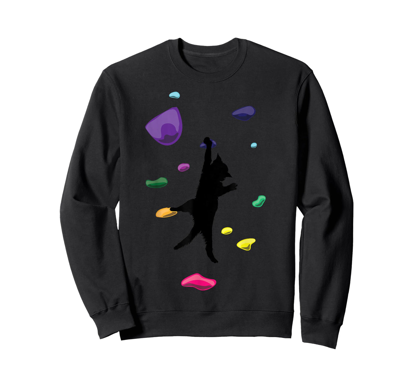 Cat Rock Climbing Art For Men Women Kid Carabiner Bouldering T-Shirt