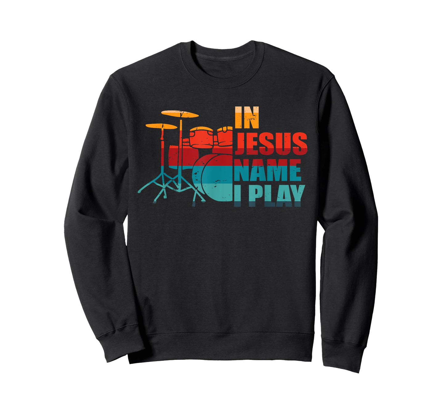 In Jesus Name I Play Drums Christian Musician Drummer T-Shirt