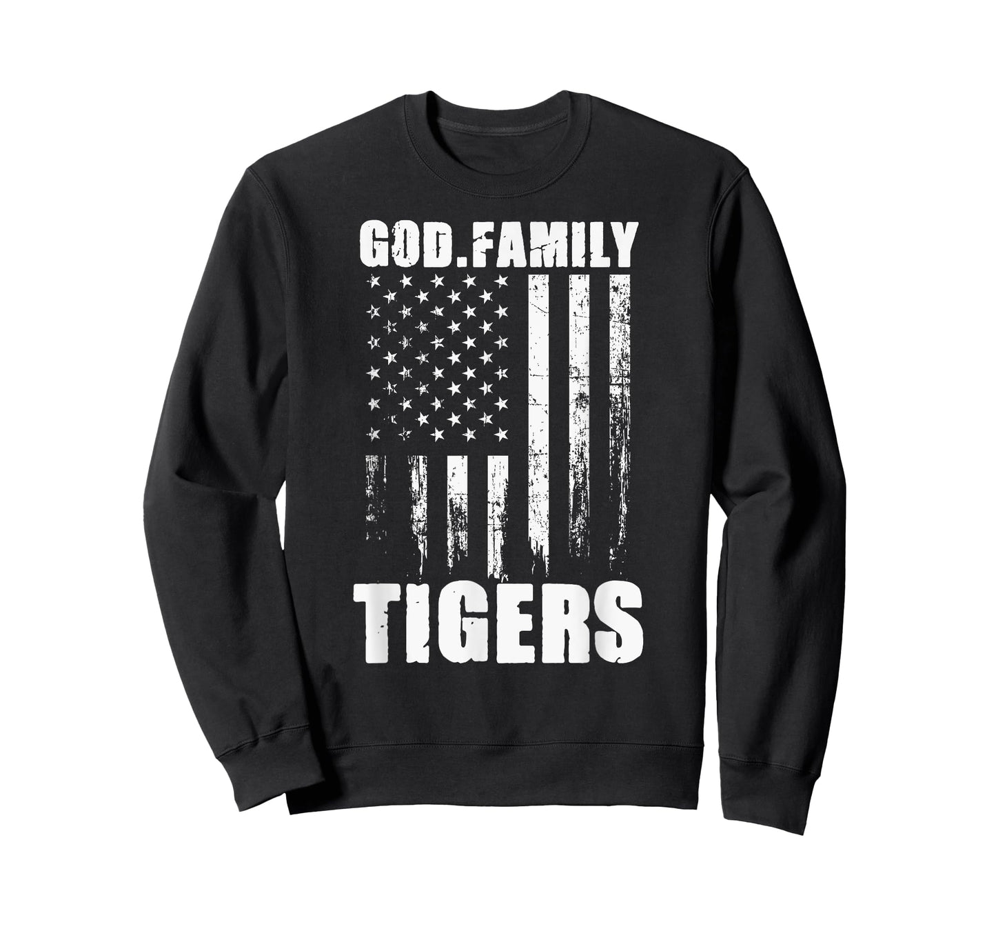 Ozark Tigers God. Family. Vintage USA Flag T-Shirt