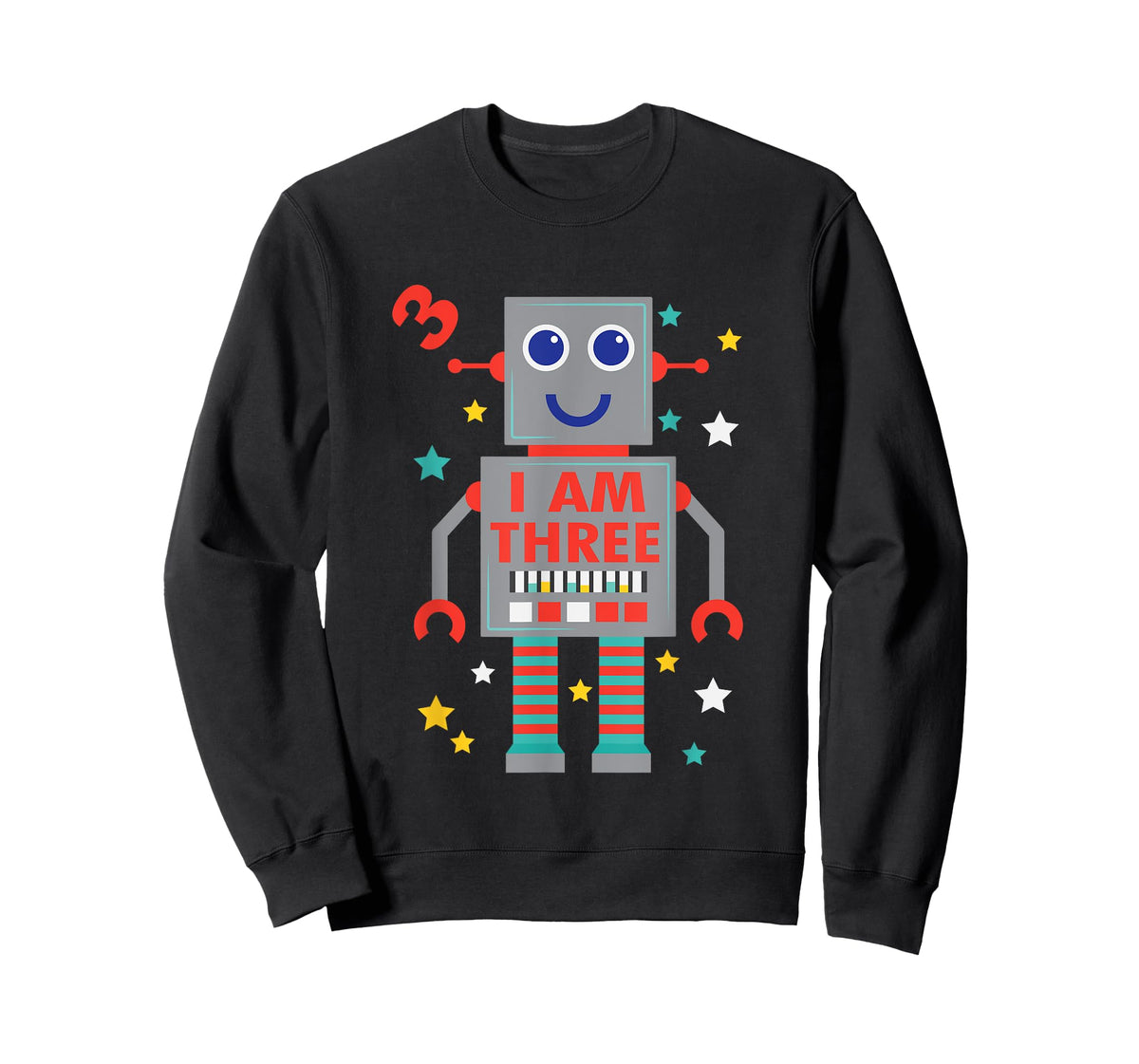I Am Three Robot Funny Robotics 3 Year Old Birthday Party T-Shirt