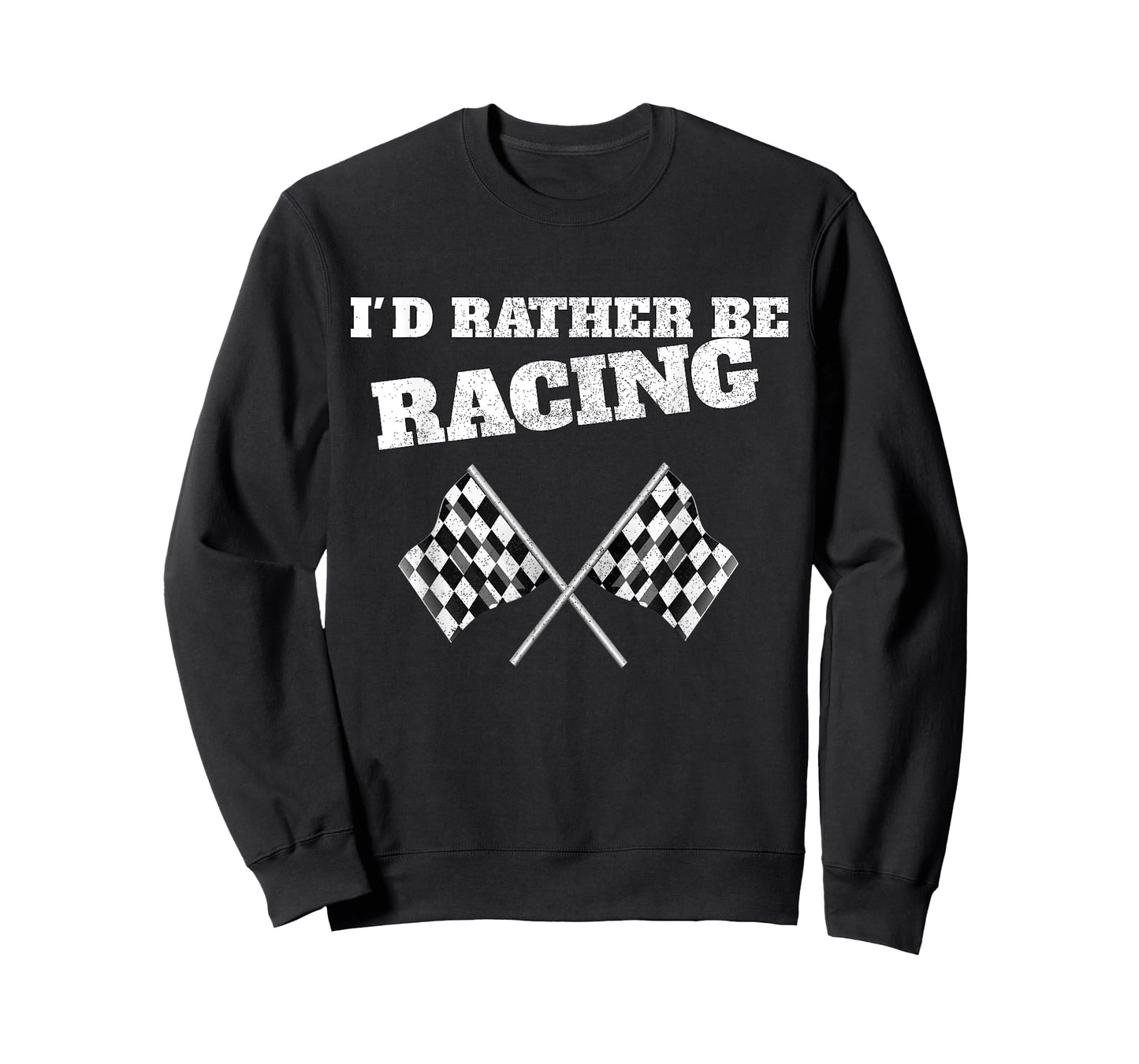 I'd Rather Be Racing Race Flags Race Car T-Shirt