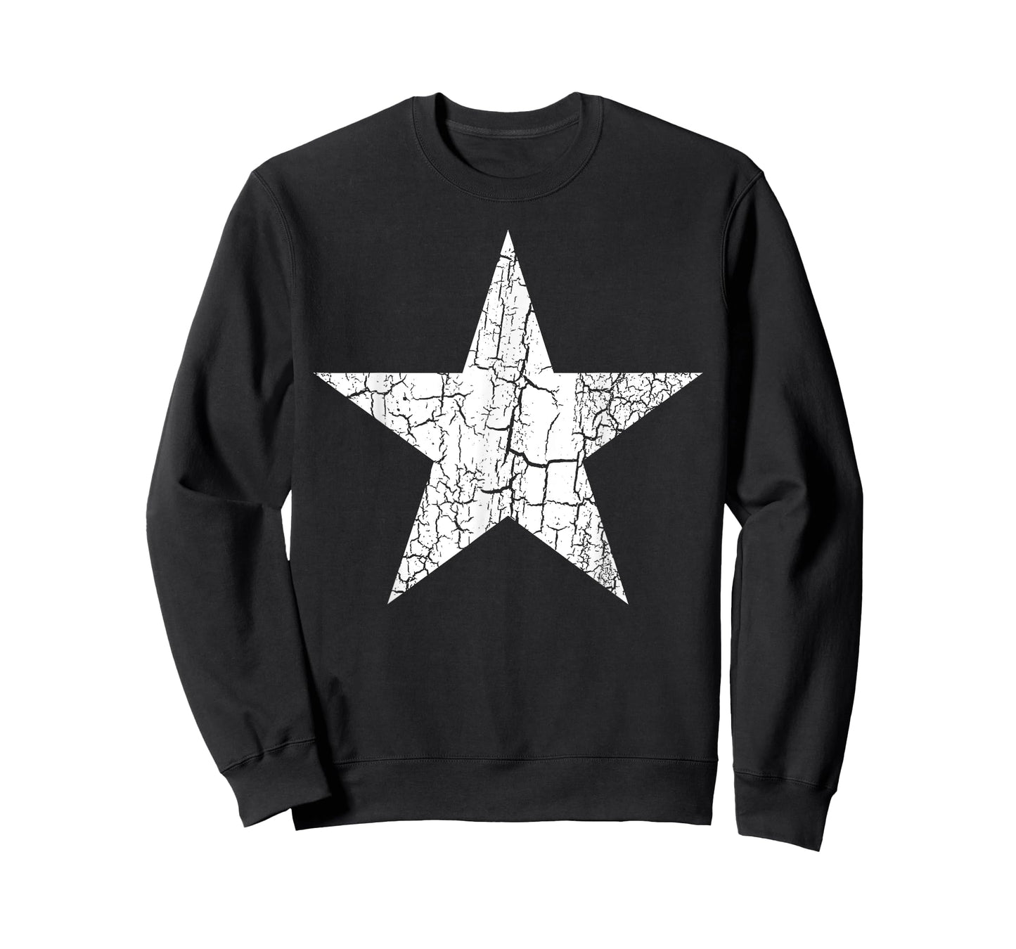 Star Distressed White Print Vintage Star White T-Shirt
