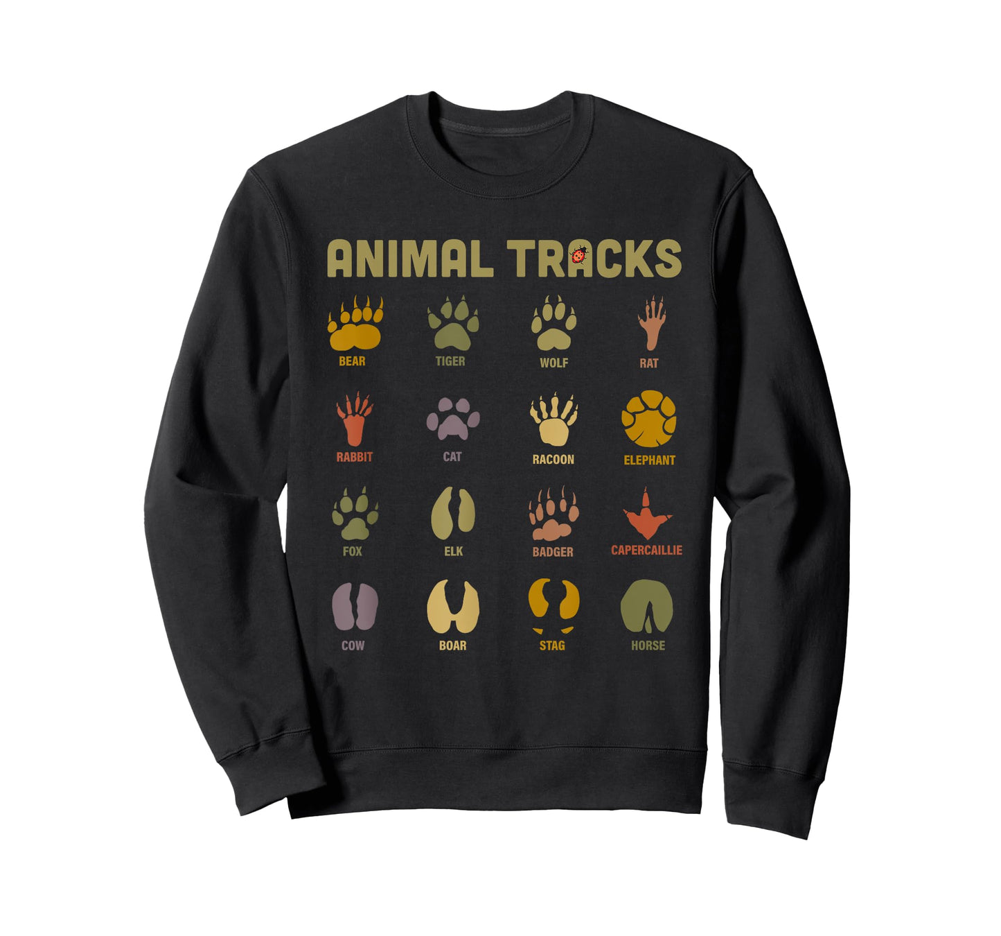 Children's Kids Wild Animal Tracks Childrens Learning Design T-Shirt Small