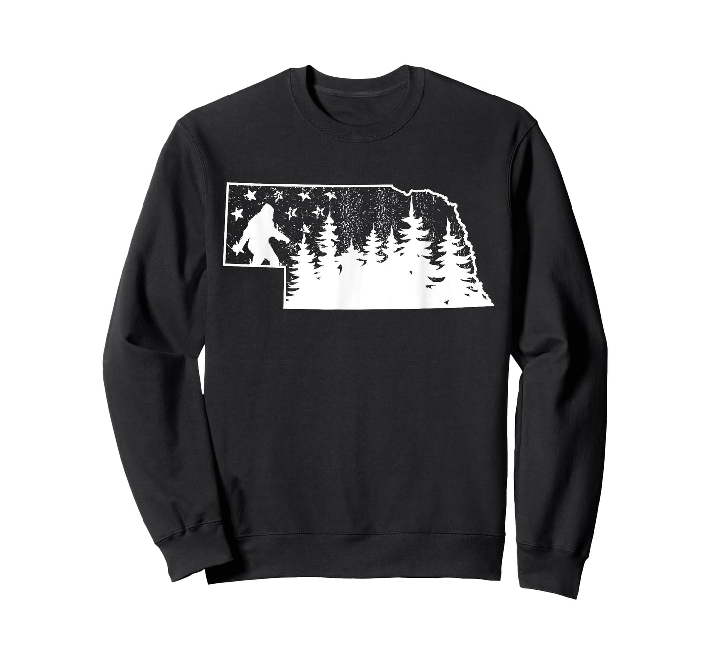 Nebraska Bigfoot American Flag Sasquatch Usa Flag Nebraska T-Shirt
