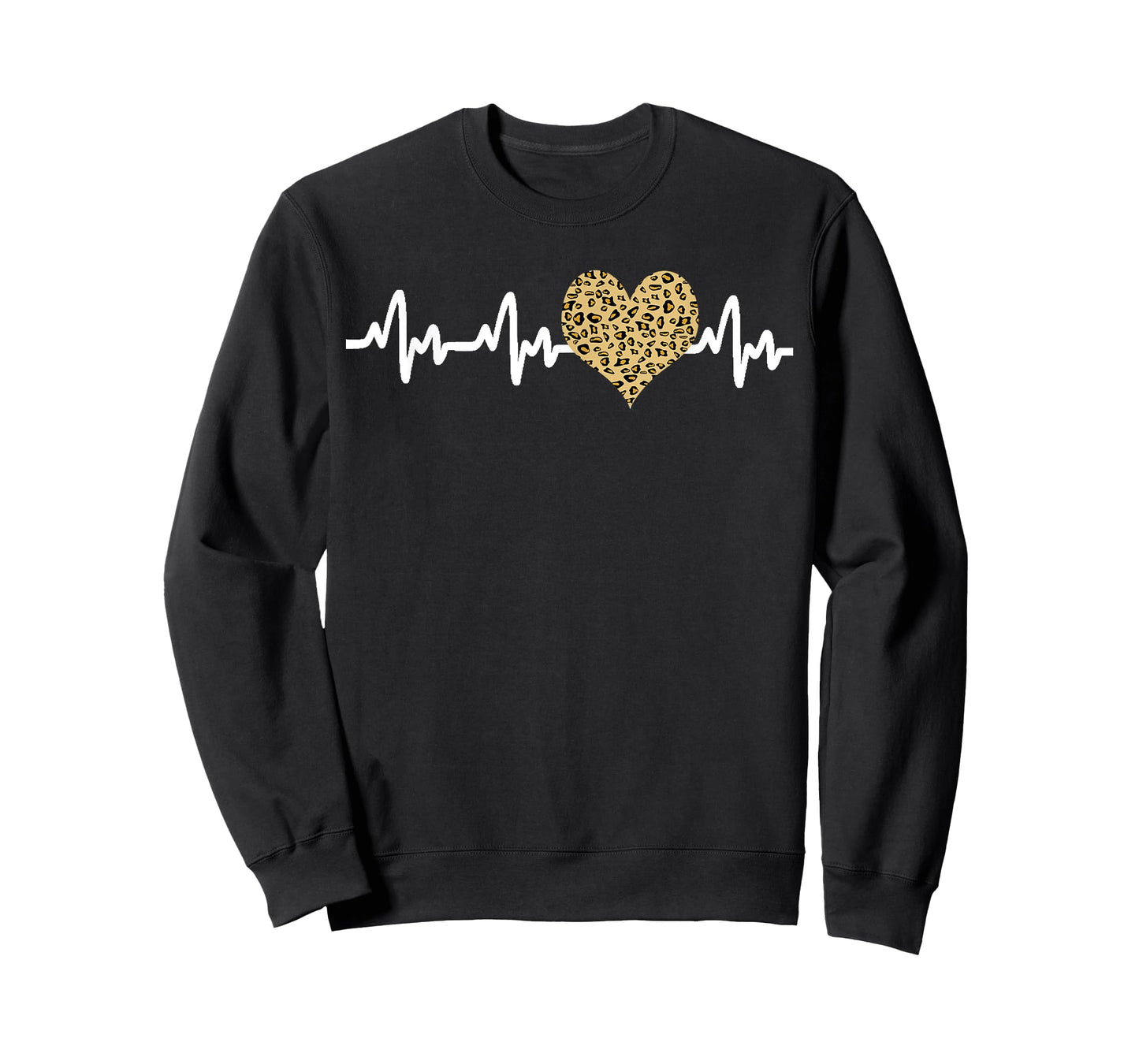 Cool Cheetah Leopard Print Heart Doctor Nurse Heartbeat EKG T-Shirt