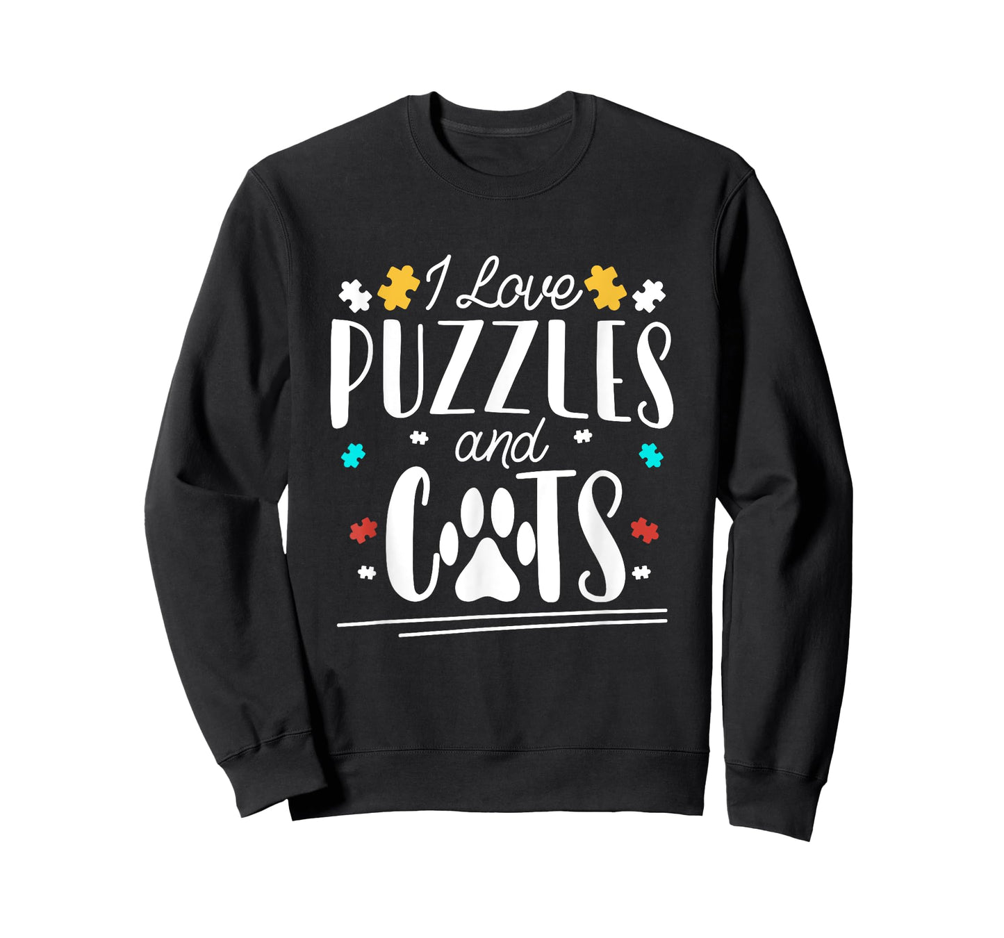 I Love Jigsaw Puzzles And Cats Funny Puzzler Cute Puzzling T-Shirt