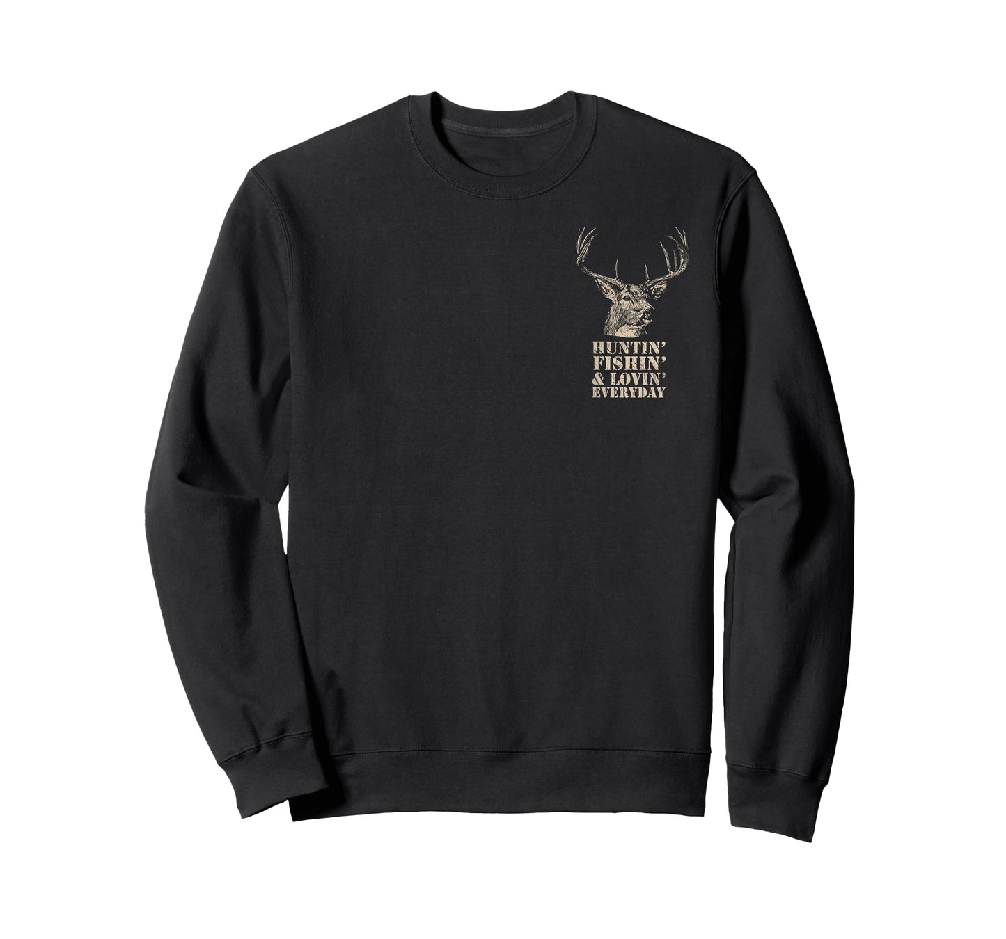 Hunting and Fishing American Flag (Design on Front and Back) T-Shirt