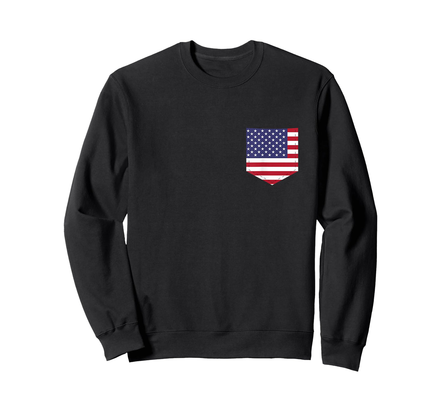 United States Flag T-Shirt with Printed American Flag Pocket T-Shirt