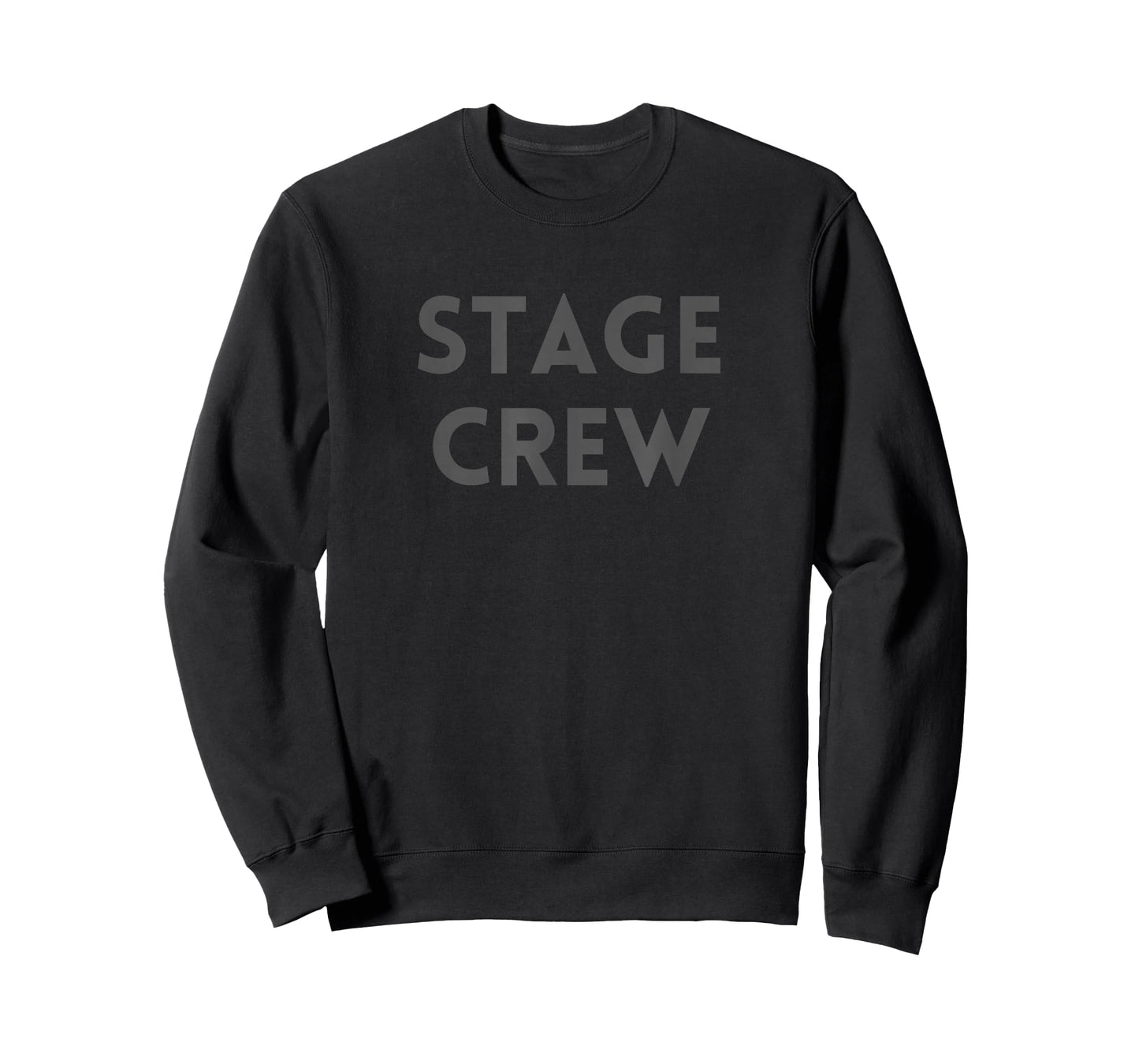 Stage Crew Low Visibility Grey Ink, Large Print on Front T-Shirt