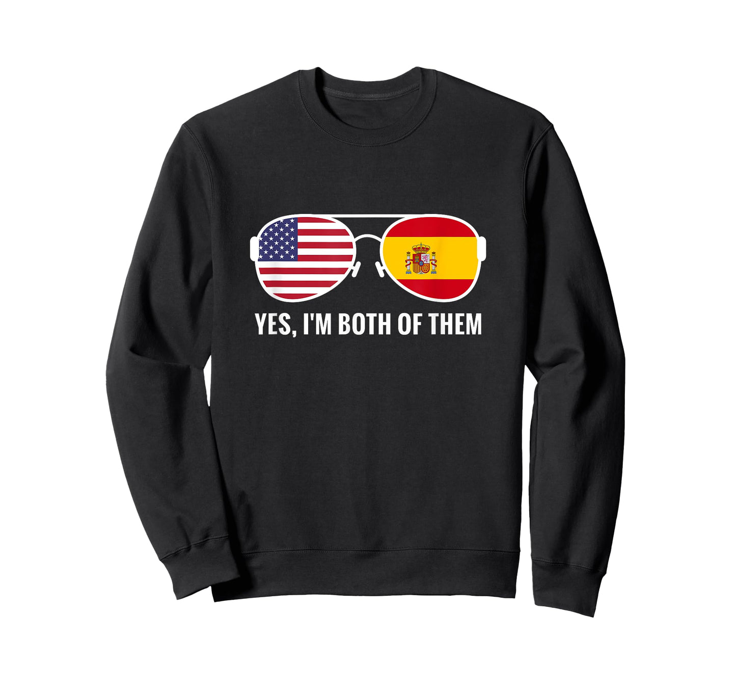 USA Spain Flag Sunglasses Spanish Americans T-Shirt