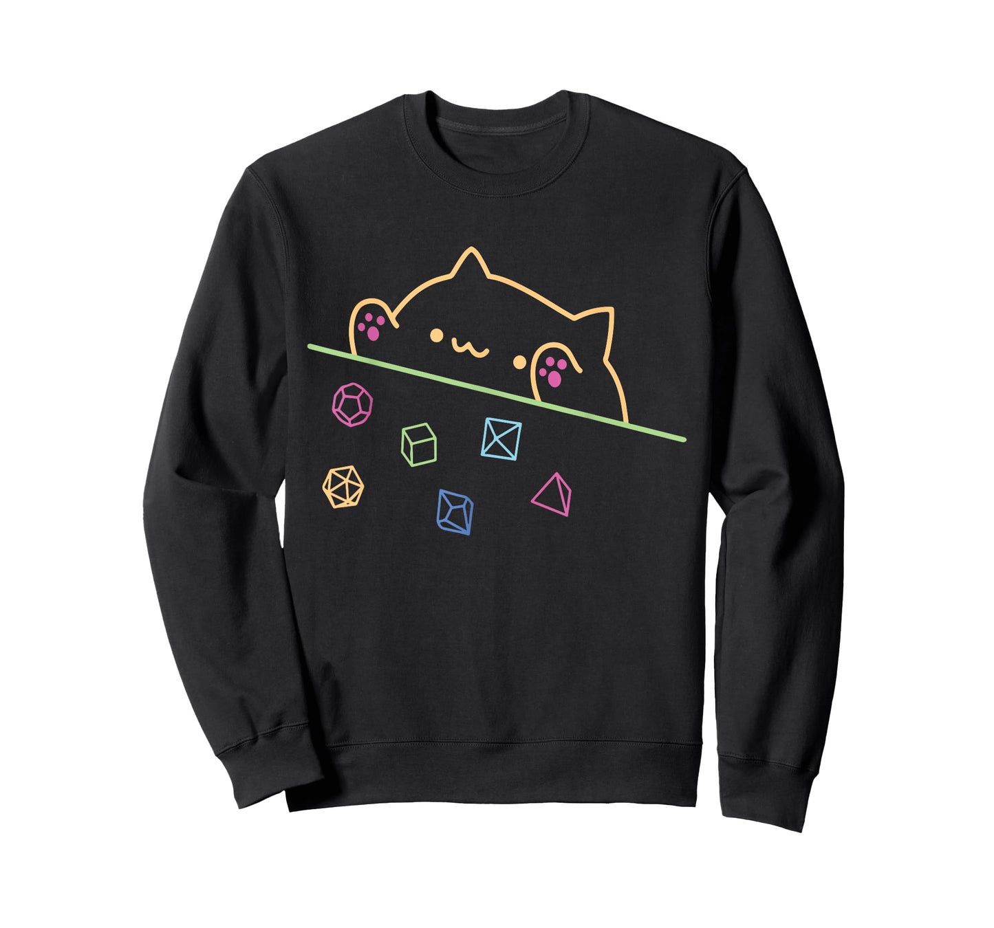 Neon Dice Cat Colorfull Paw Animal Cute Cat Funny Neon Men Women Girls Kids T-Shirt