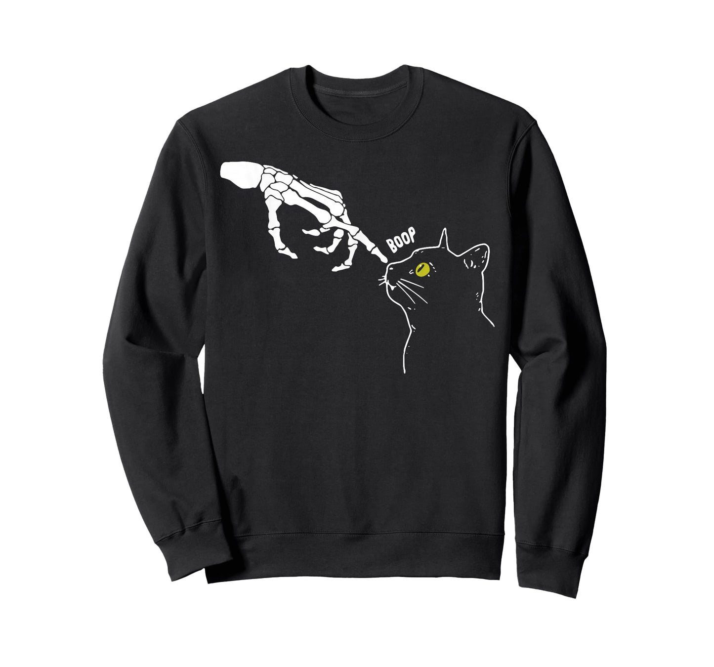 Halloween Skeleton Hand Cat Boop Funny Costume Cat Lovers T-Shirt
