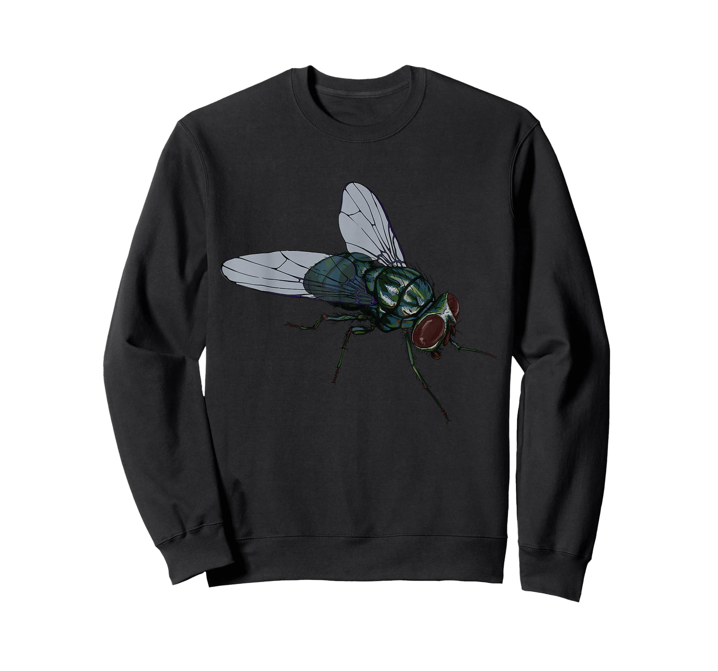 CRUDO Fly Common House Fly Insect Unisex-Adults & Kids Black Cotton 60%, Polyester 40% Short Sleeve T-Shirt