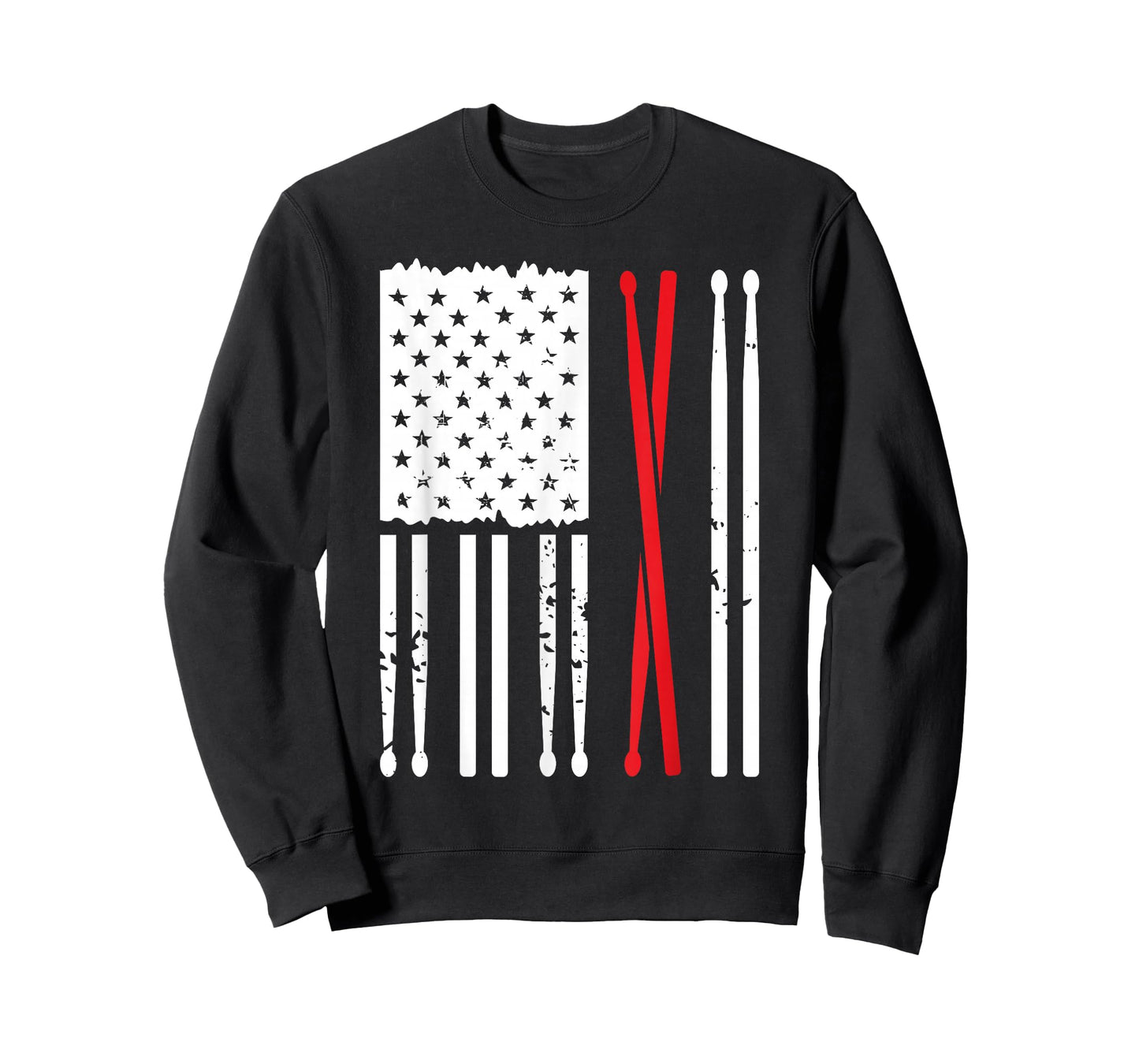 Vintage Drum Sticks American Flag Funny Drummer Gift For Him T-Shirt