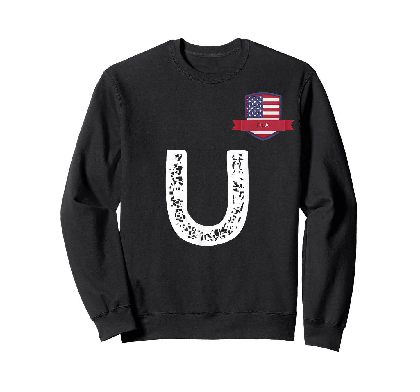 USA Human-Flag Letter U American USA T-Shirt