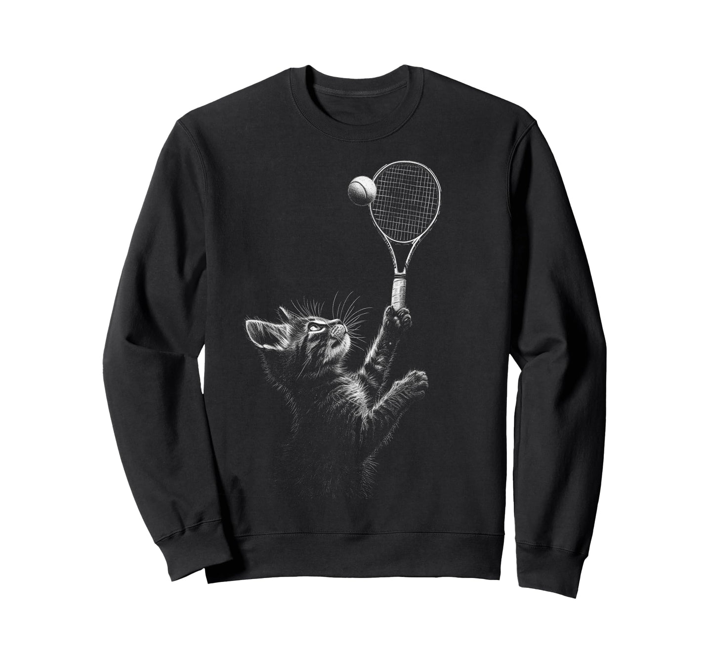 Funny Cat Playing Tennis - Tennis Racket Cat T-Shirt