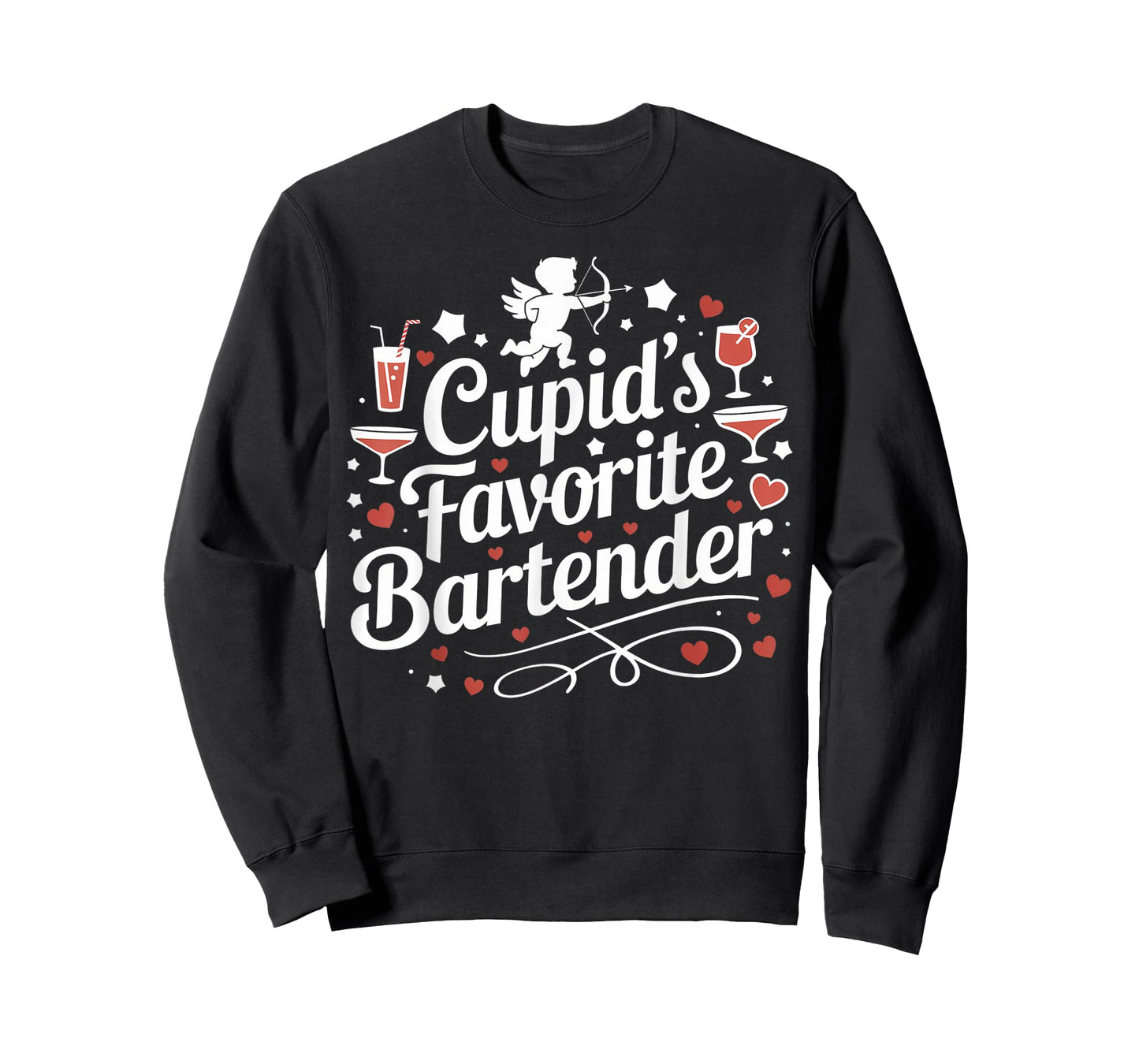 Cupid’s Favorite Bartender Funny Valentine Drink Design T-Shirt