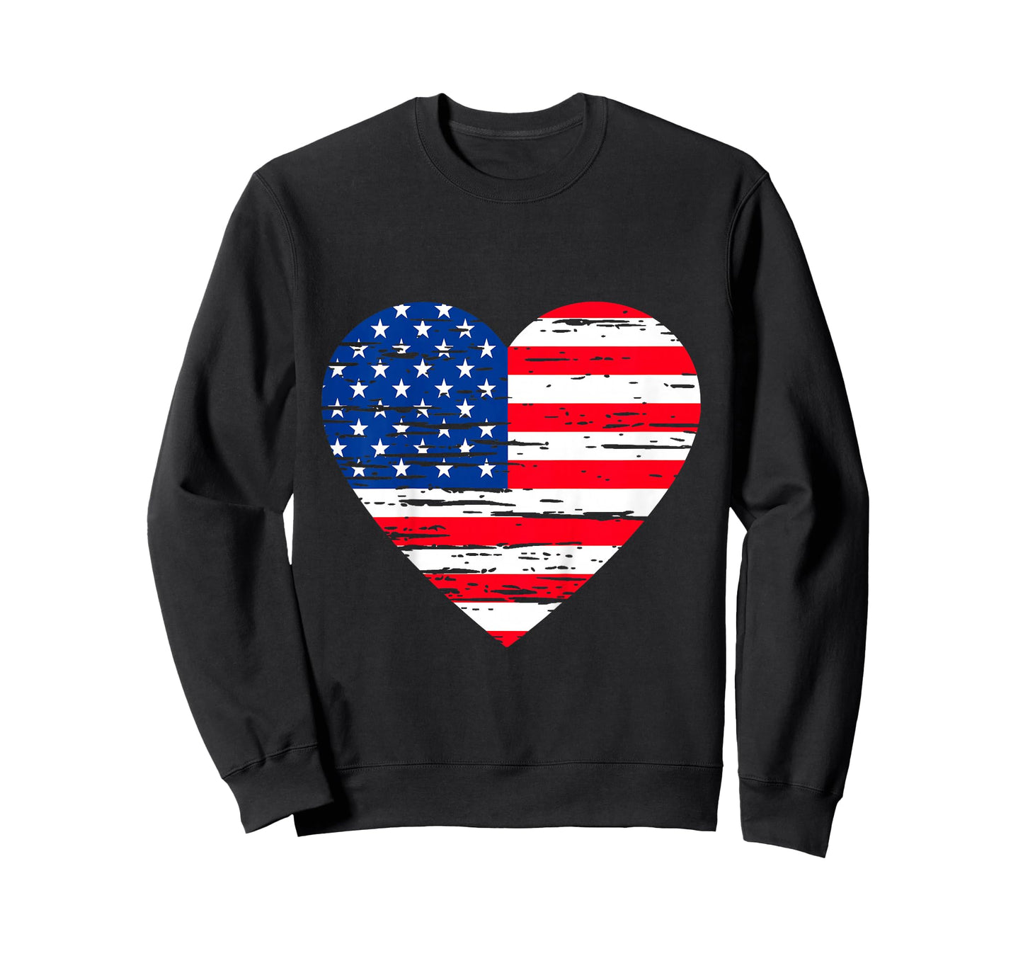 Girls July 4th American Flag Heart Distressed Toddler Baby T-Shirt