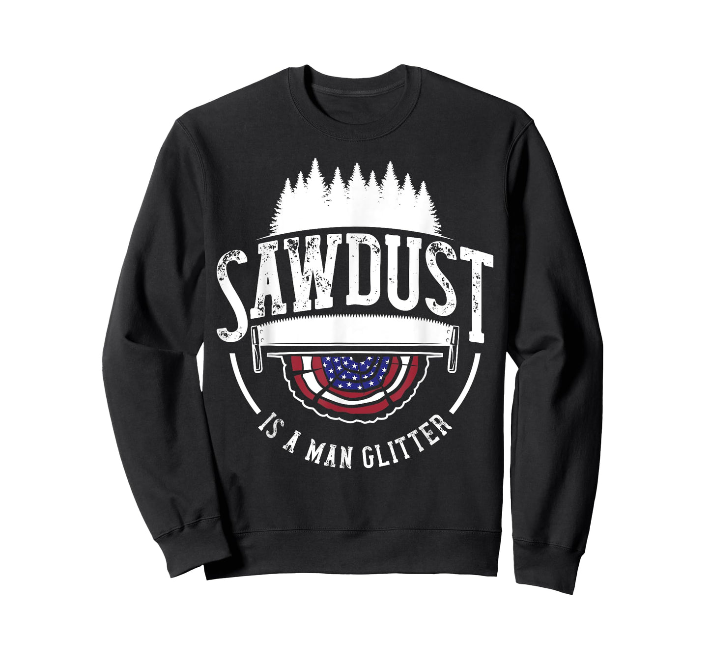 Sawdust Is Man Glitter Woodworking Carpenter Gift Dad Men T-Shirt