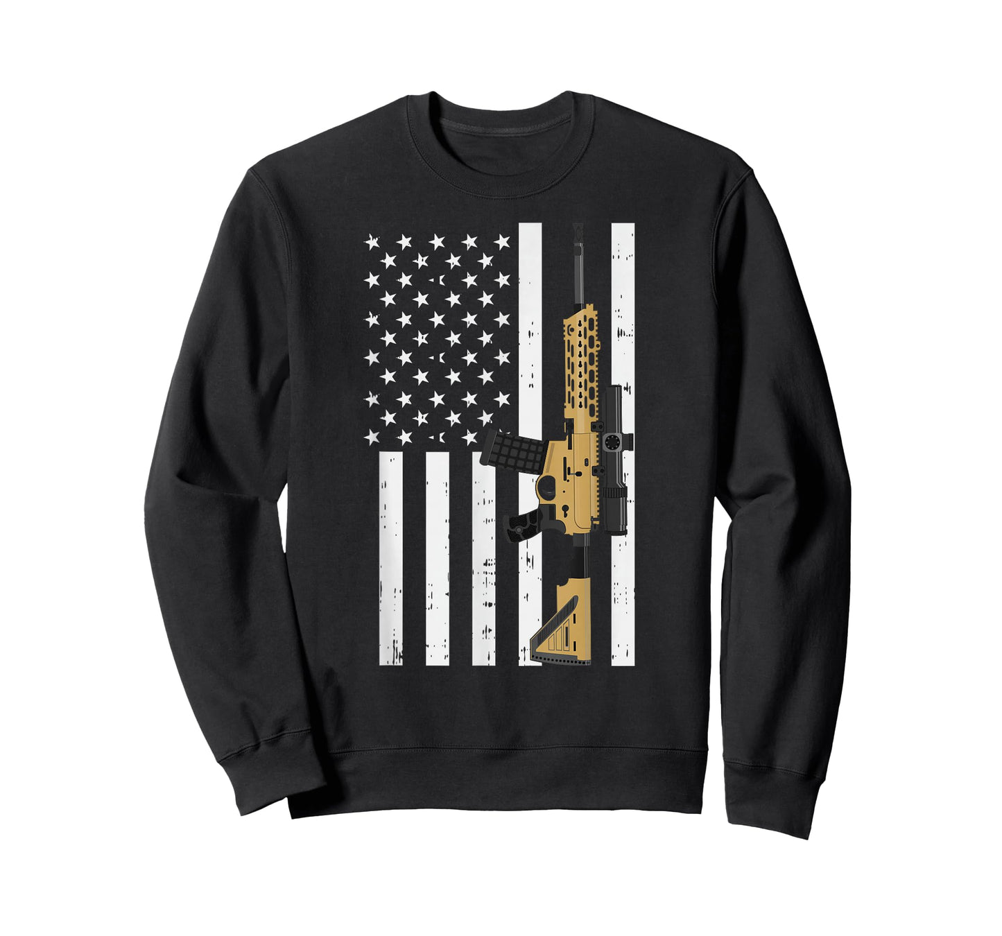 Retro Rifle American Flag - USA Patriotic Gun Lover Gift T-Shirt