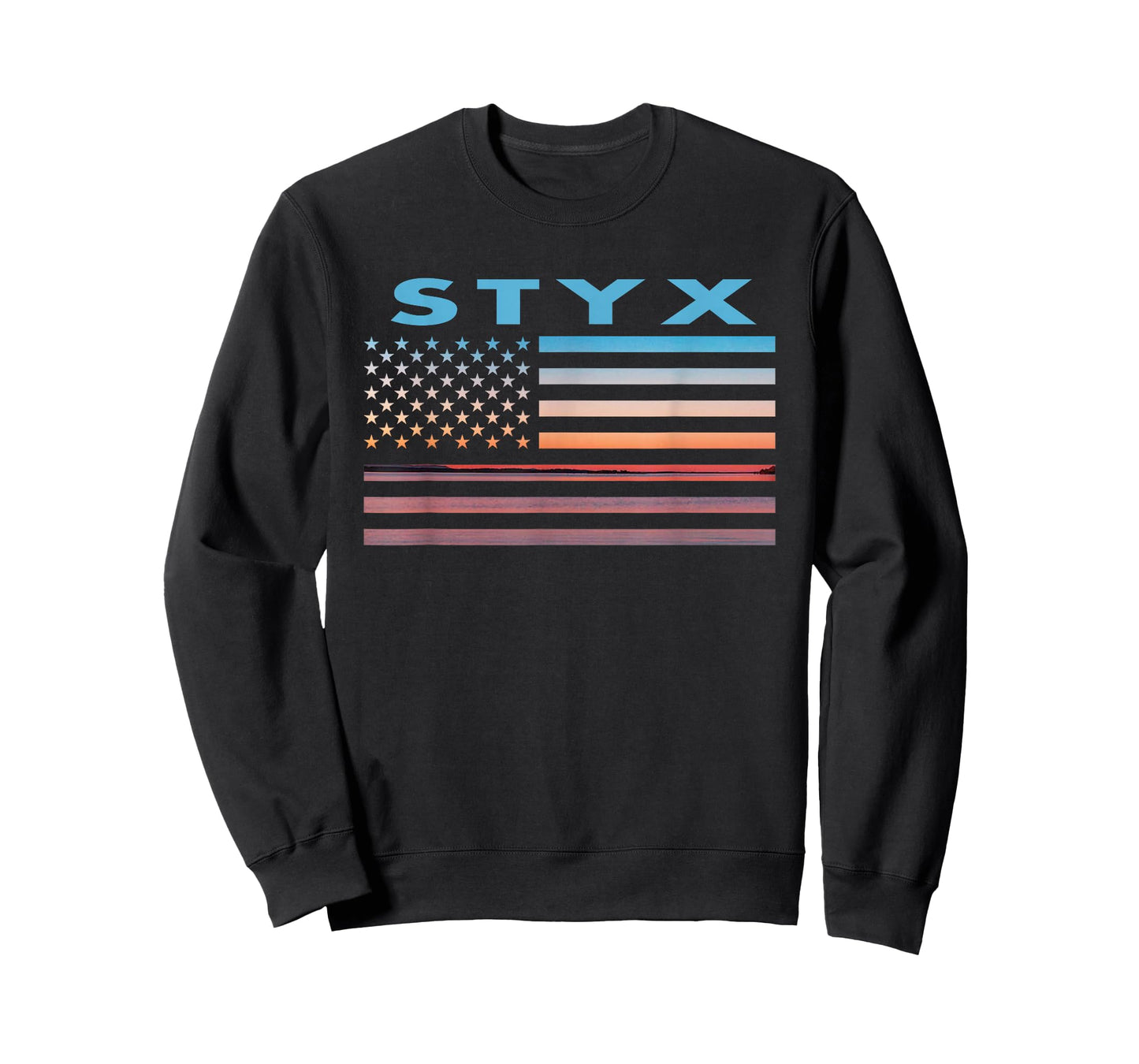 Vintage Sunset American Flag Styx, California T-Shirt