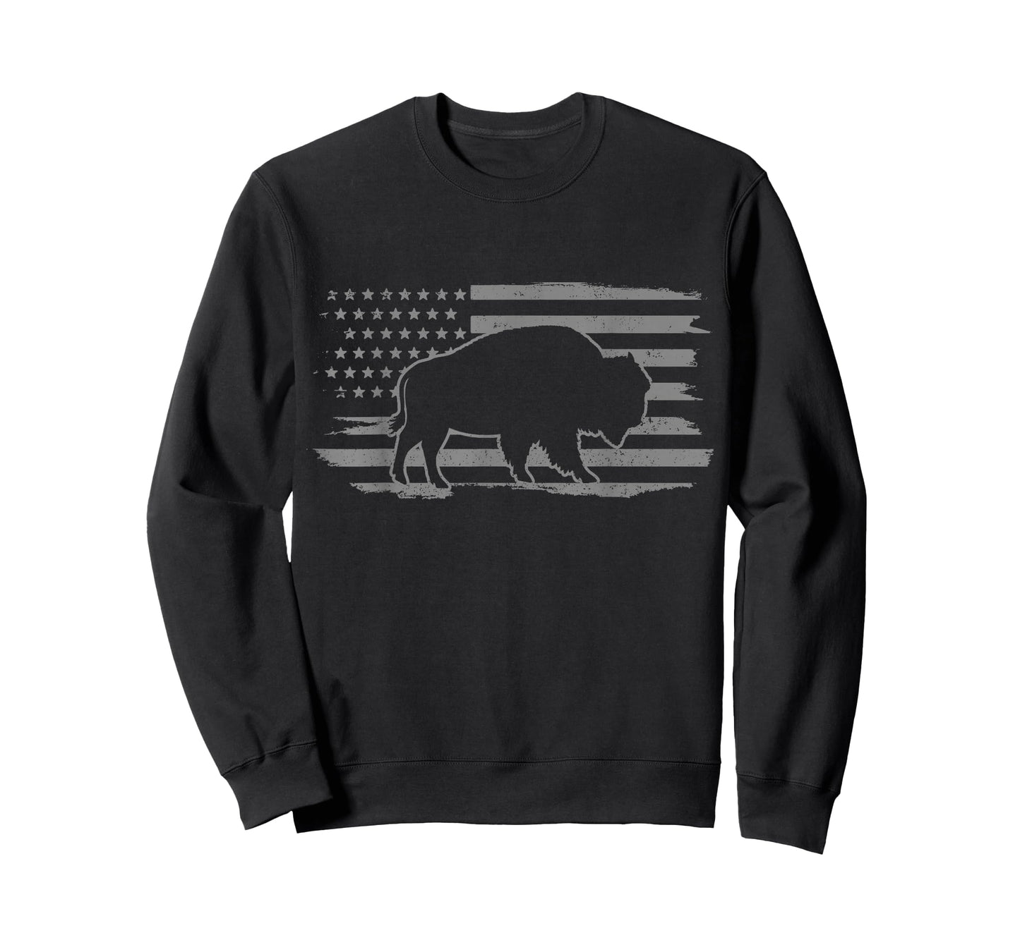 Bison Lover American Flag Buffalo Patriotic Vintage T-Shirt