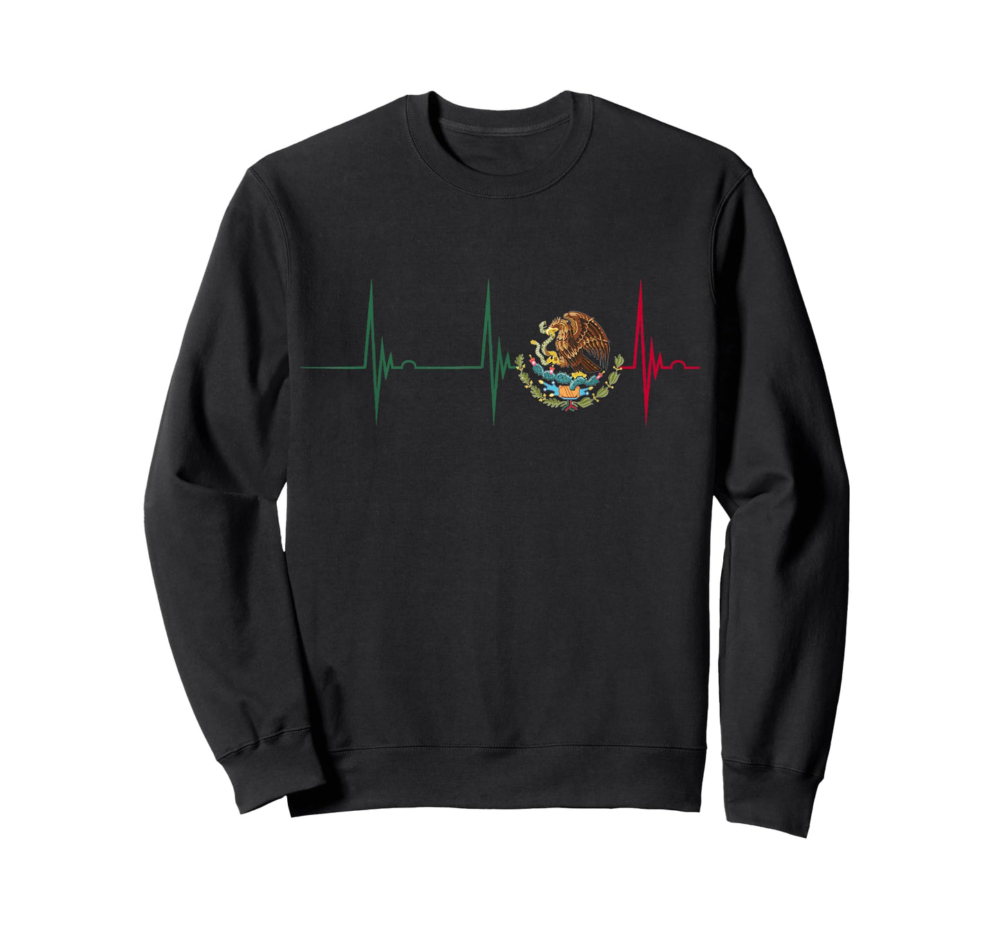 Mexico Heartbeat EKG Pulse Mexican Pride Emblem Mexico Flag T-Shirt