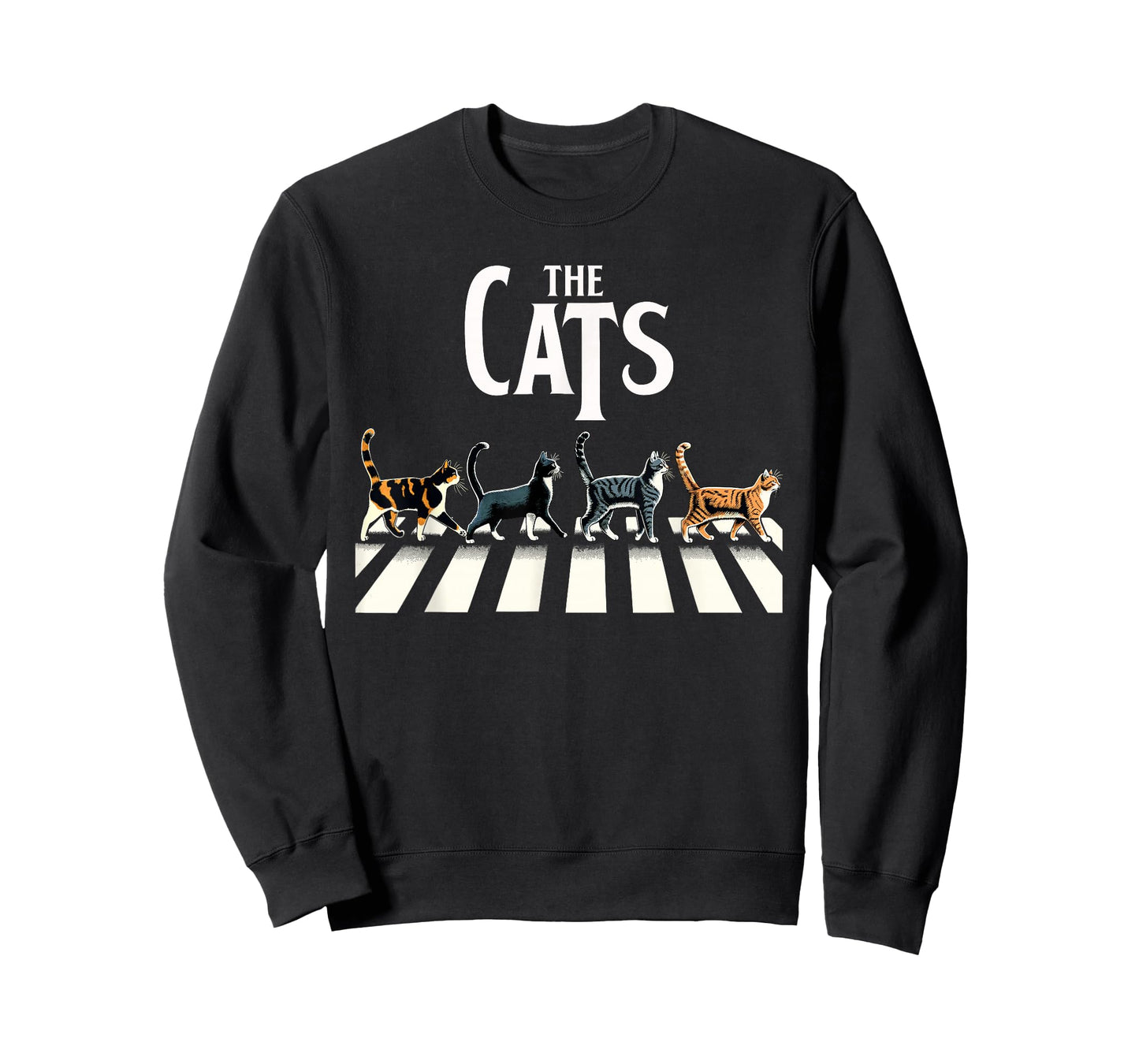 Retro Cat Rock Music Gift Men Kids Women Funny Cat T-Shirt