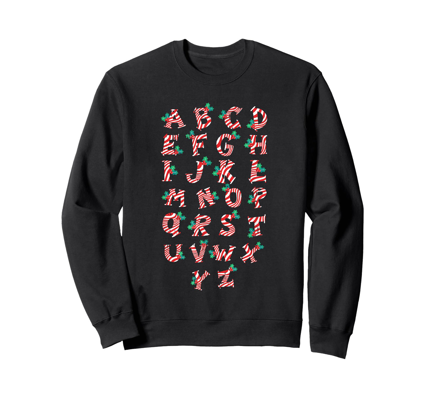 Christmas Alphabet Candy Cane X-Mas Holiday Teacher T-Shirt for Men Women Kids