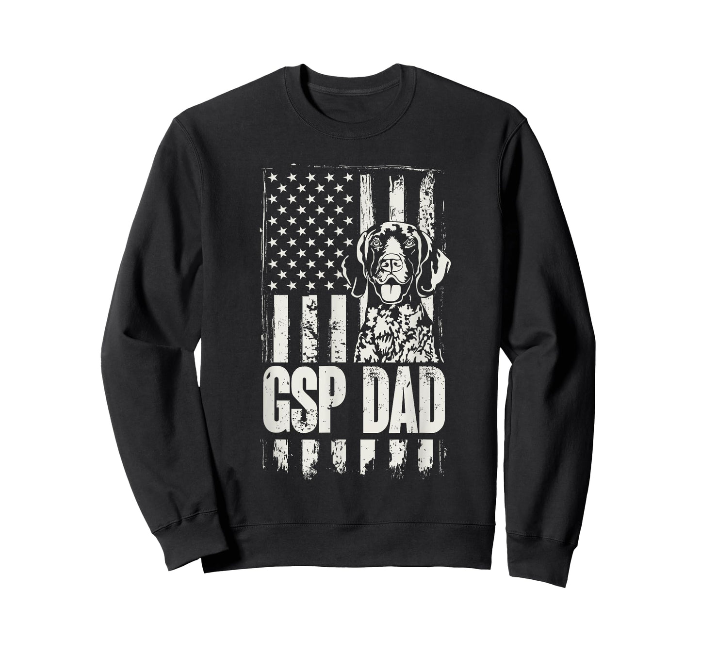 German Shorthaired Pointer GSP Dad Dog American Flag T-Shirt