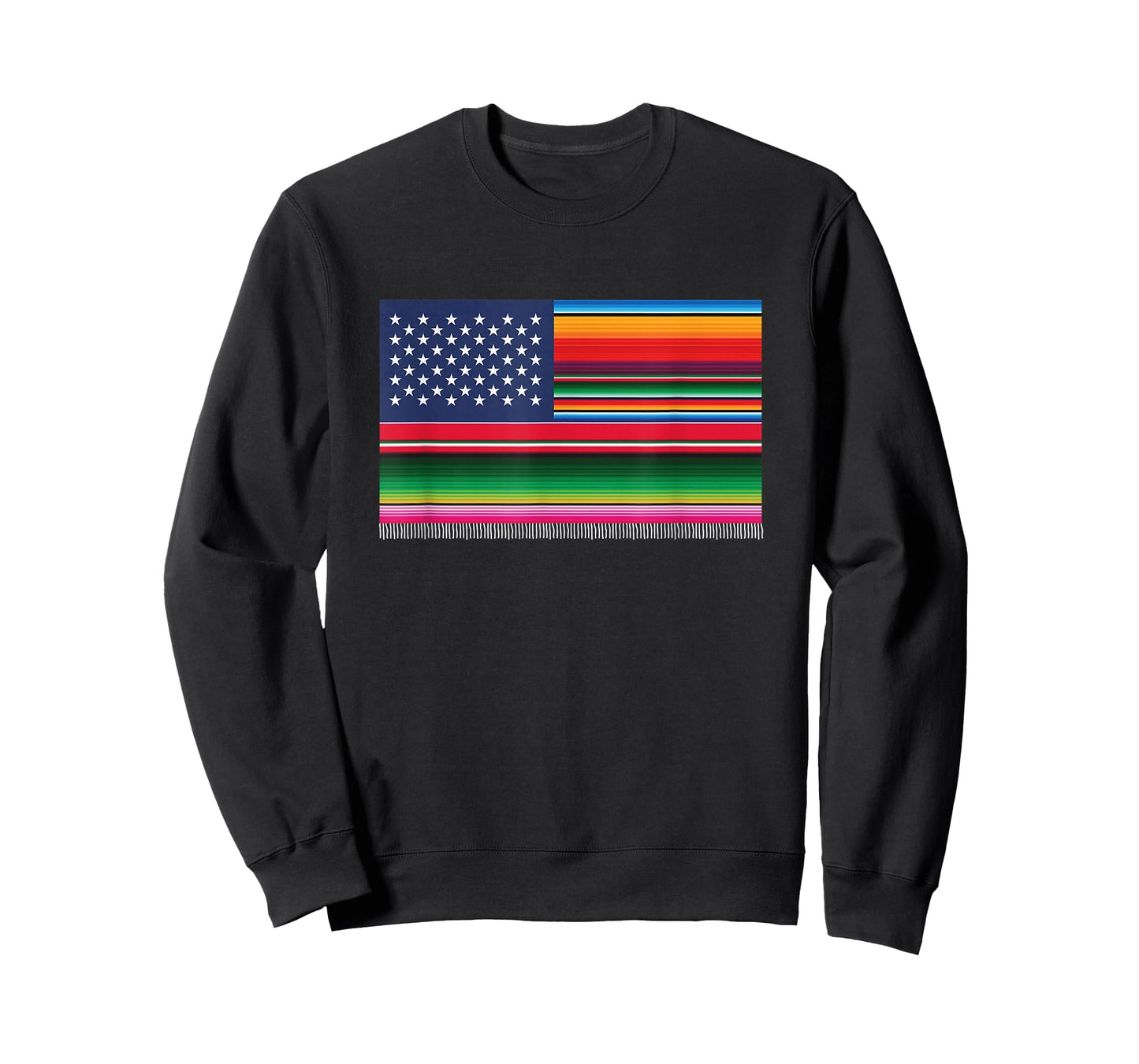 American Serape Blanket Striped Flag for Hispanic Chicano T-Shirt