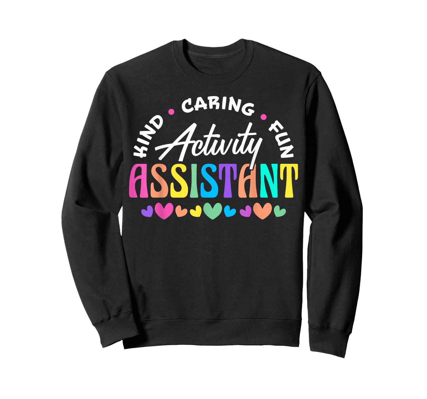 Activity Assistant Appreciation Designs Unisex-Adults Black Cotton 65% Polyester 35% Short Sleeve Crew Neck T-Shirt Small