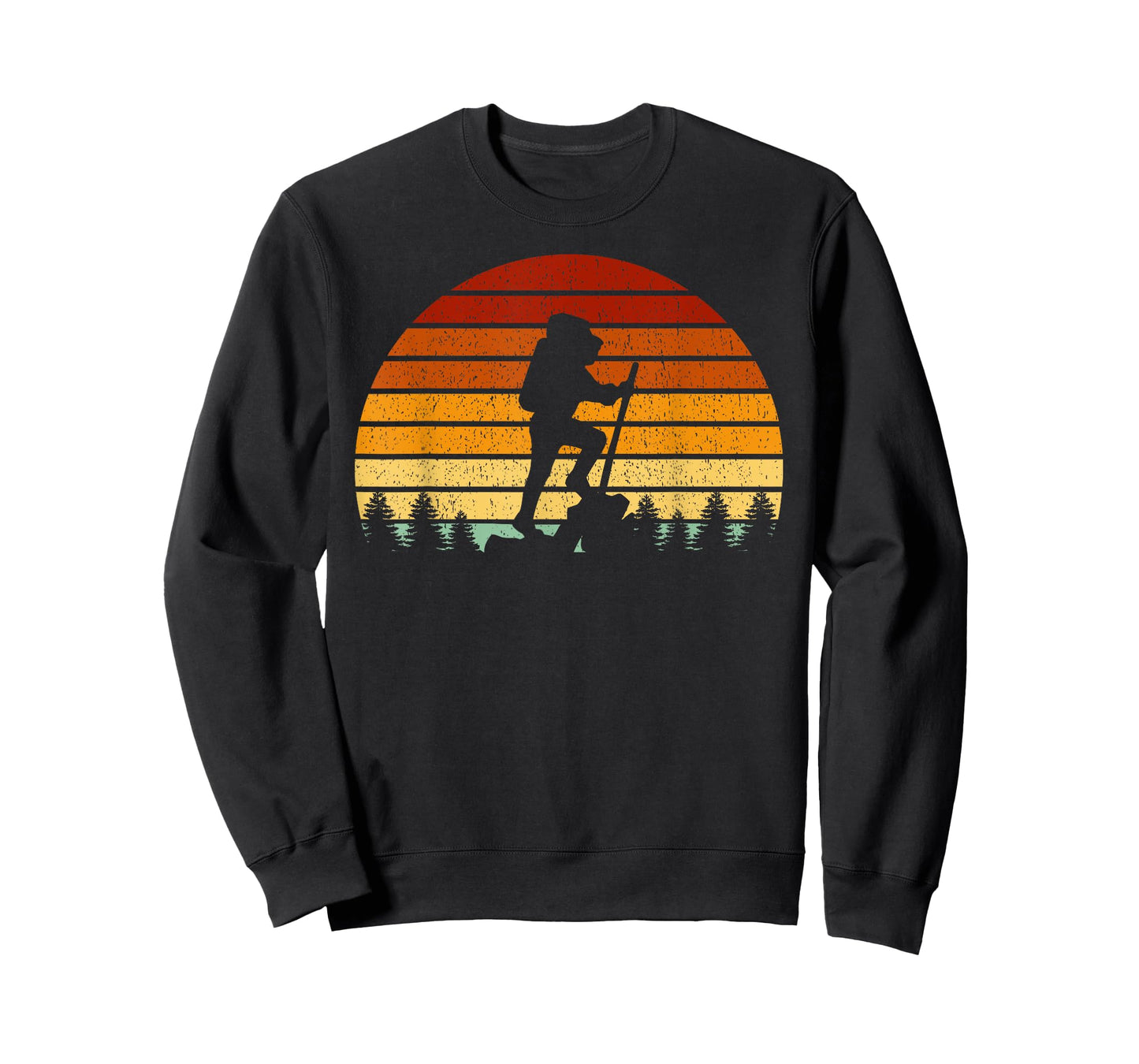Vintage Sunset Hiking Gift For Hikers and Mountaineers T-Shirt
