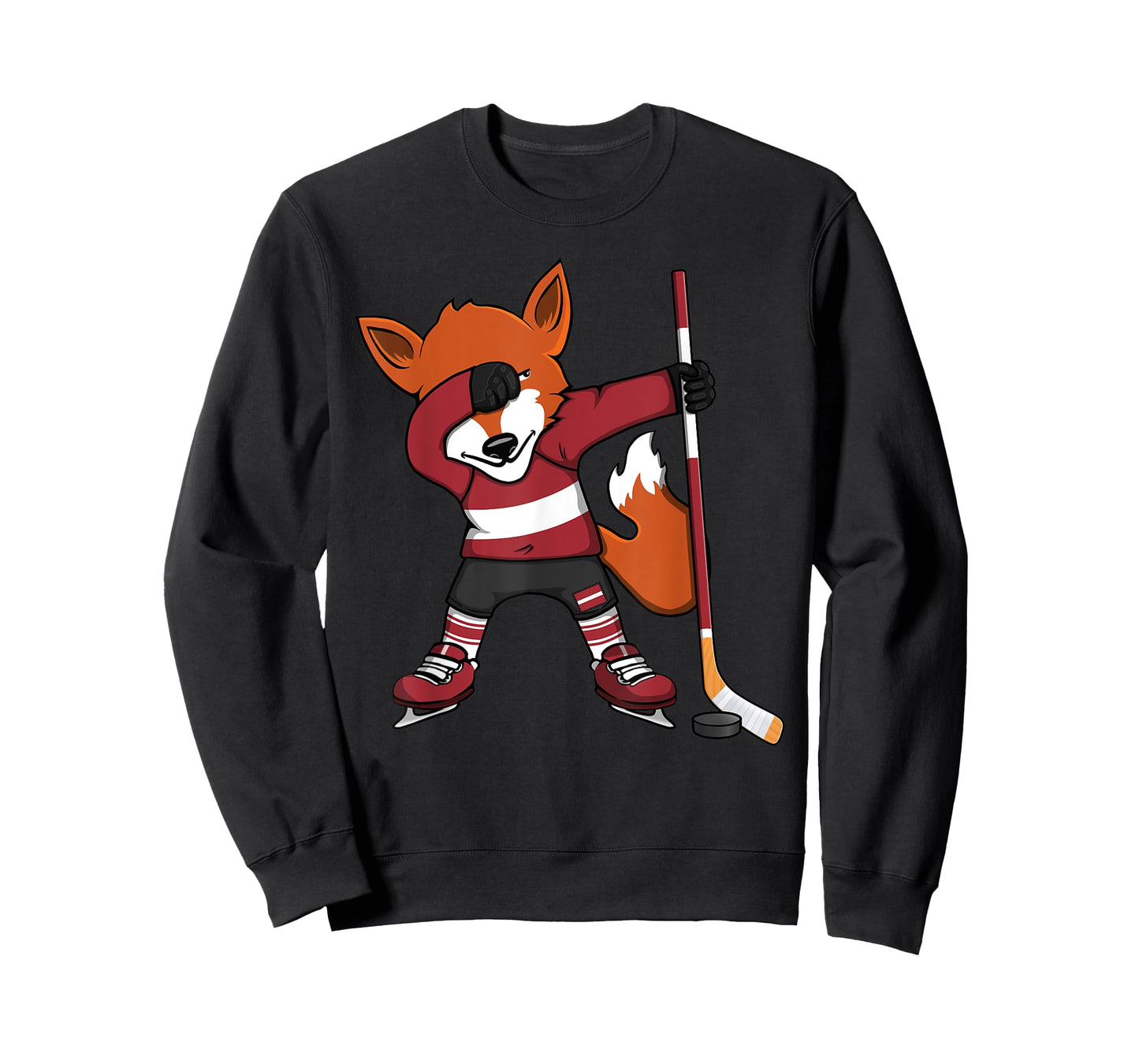 Dabbing Fox Latvia Ice Hockey Fans Jersey Dab Winter Sports T-Shirt